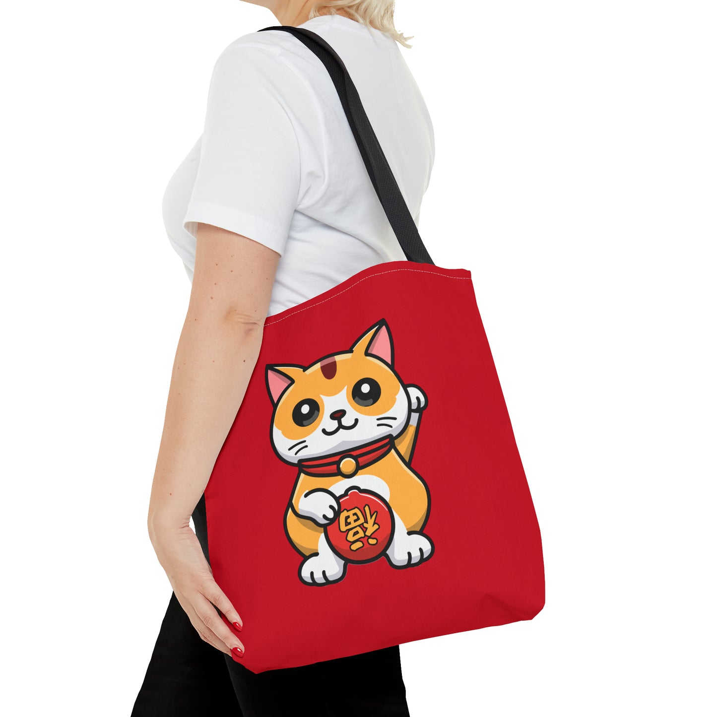 Cute Japanese Lucky Cat Cartoon Chinese New Year Tote Bag