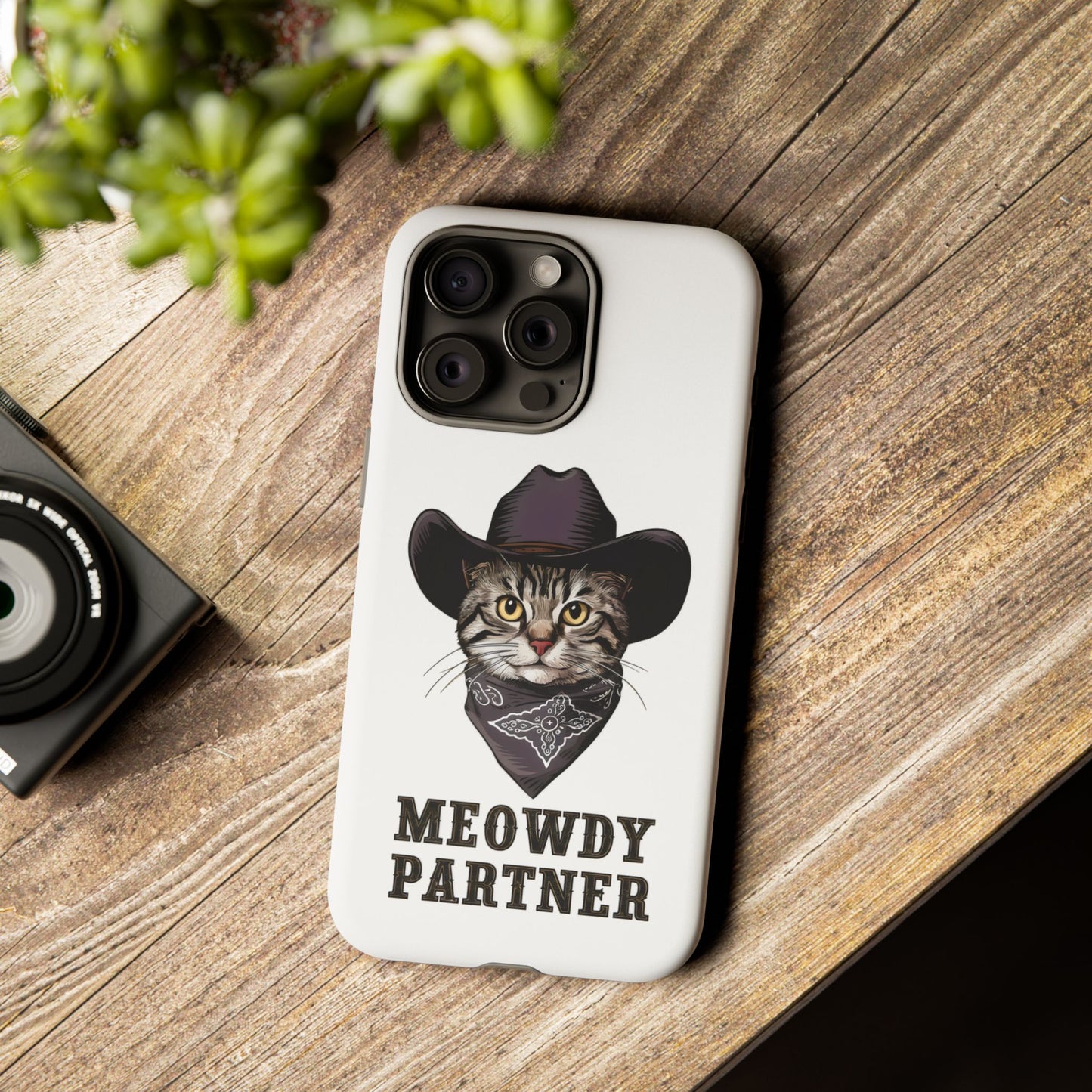 Cute Funny Cat Cartoon Meowdy Partner iPhone Tough Cases