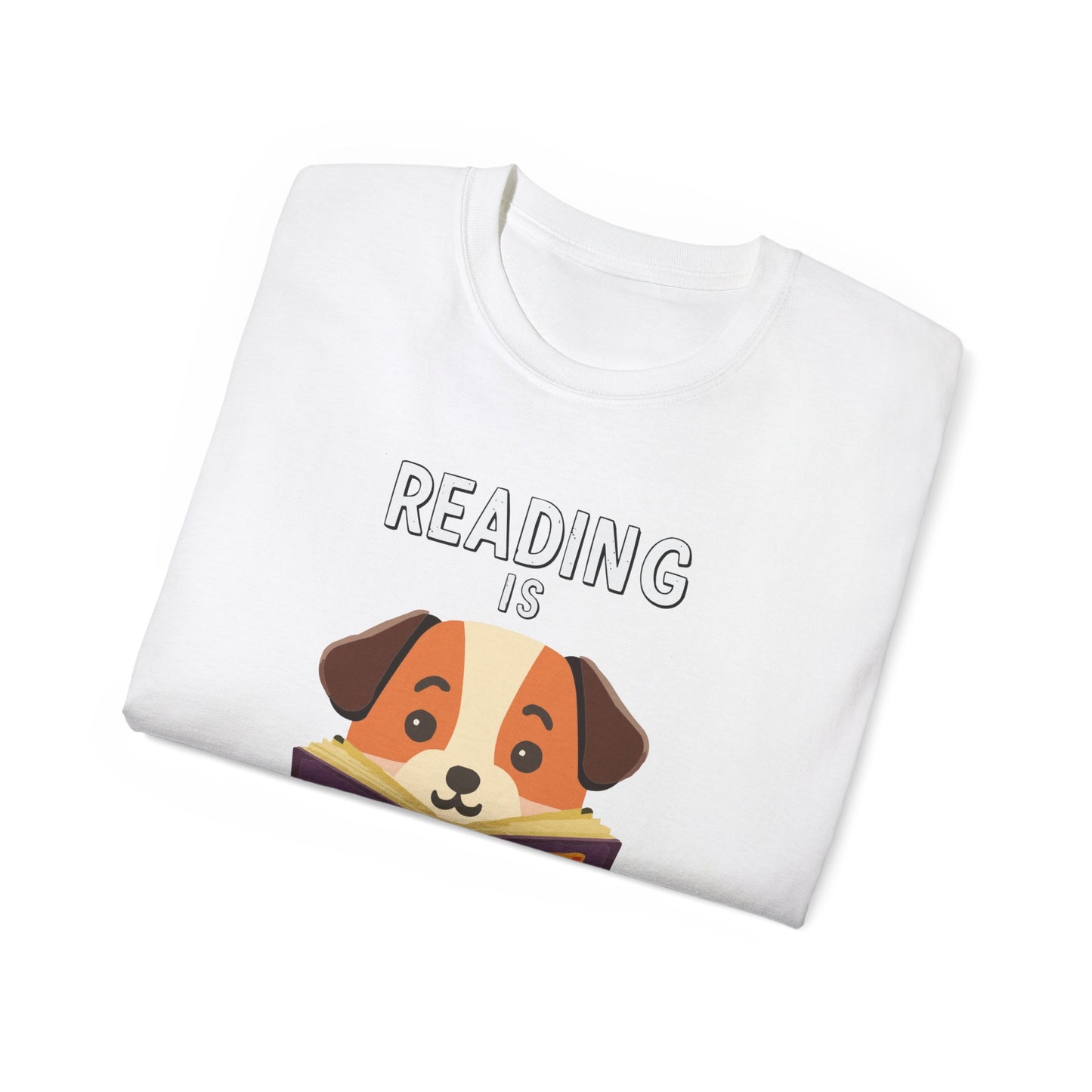 Cute Cartoon Reading is a Ticket to Adventure Unisex Organic T-Shirt