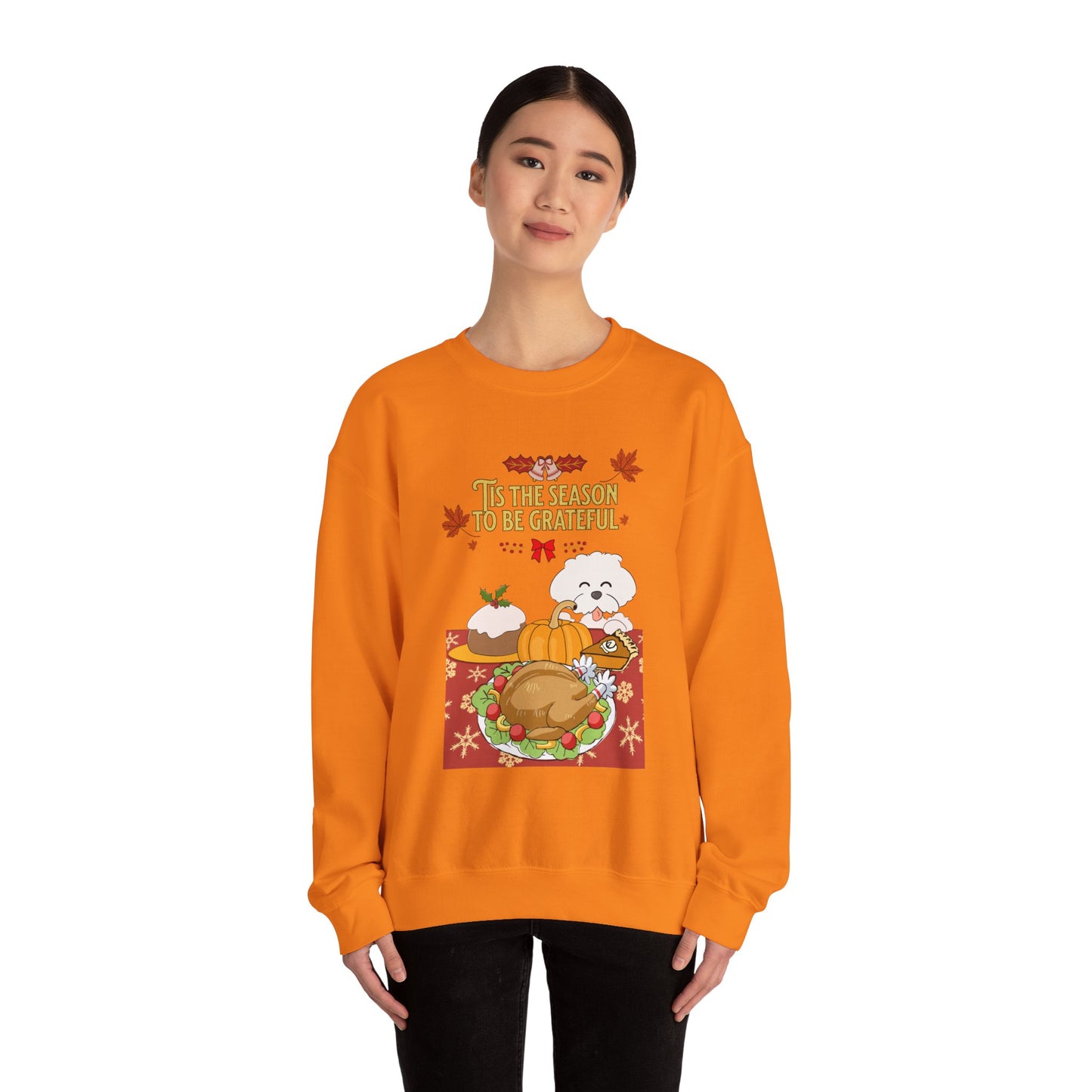 Tis the Season to be Grateful Thanksgiving Unisex Crewneck Sweatshirt