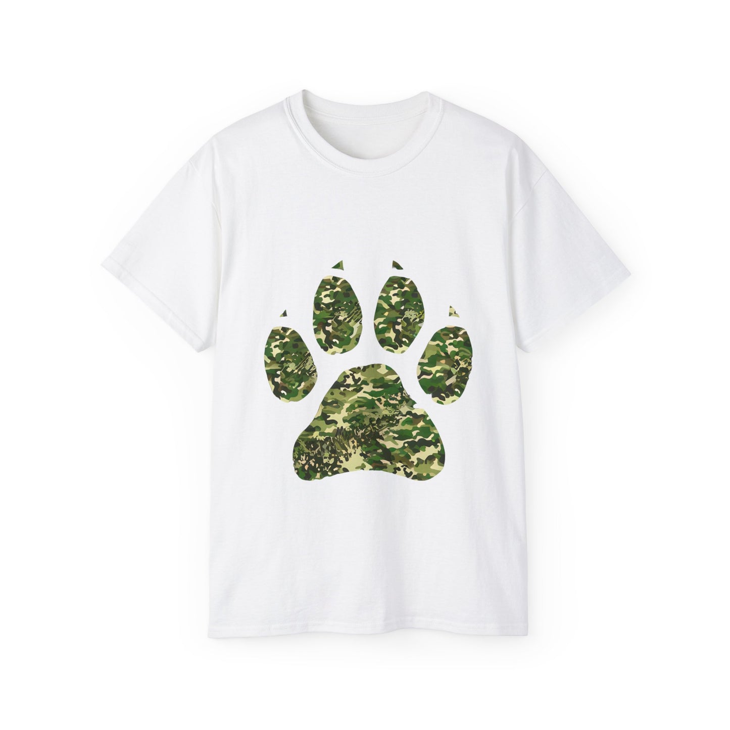 Cute Camouflage Paw Print Unisex Organic T-Shirt