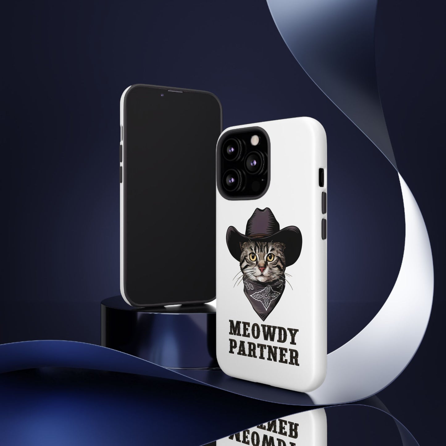 Cute Funny Cat Cartoon Meowdy Partner iPhone Tough Cases