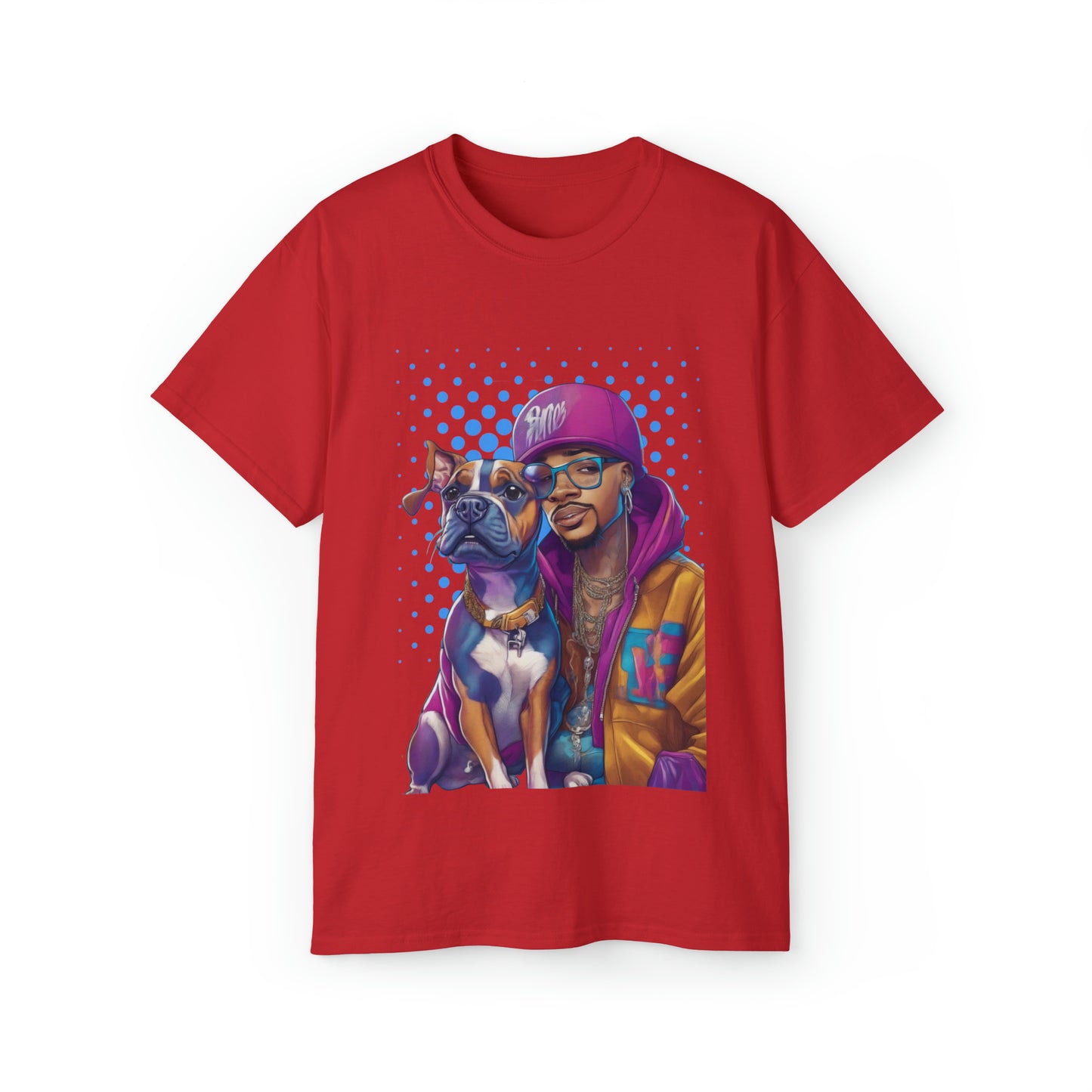 Cute Funny Rappers with Dogs Unisex Organic T-Shirt