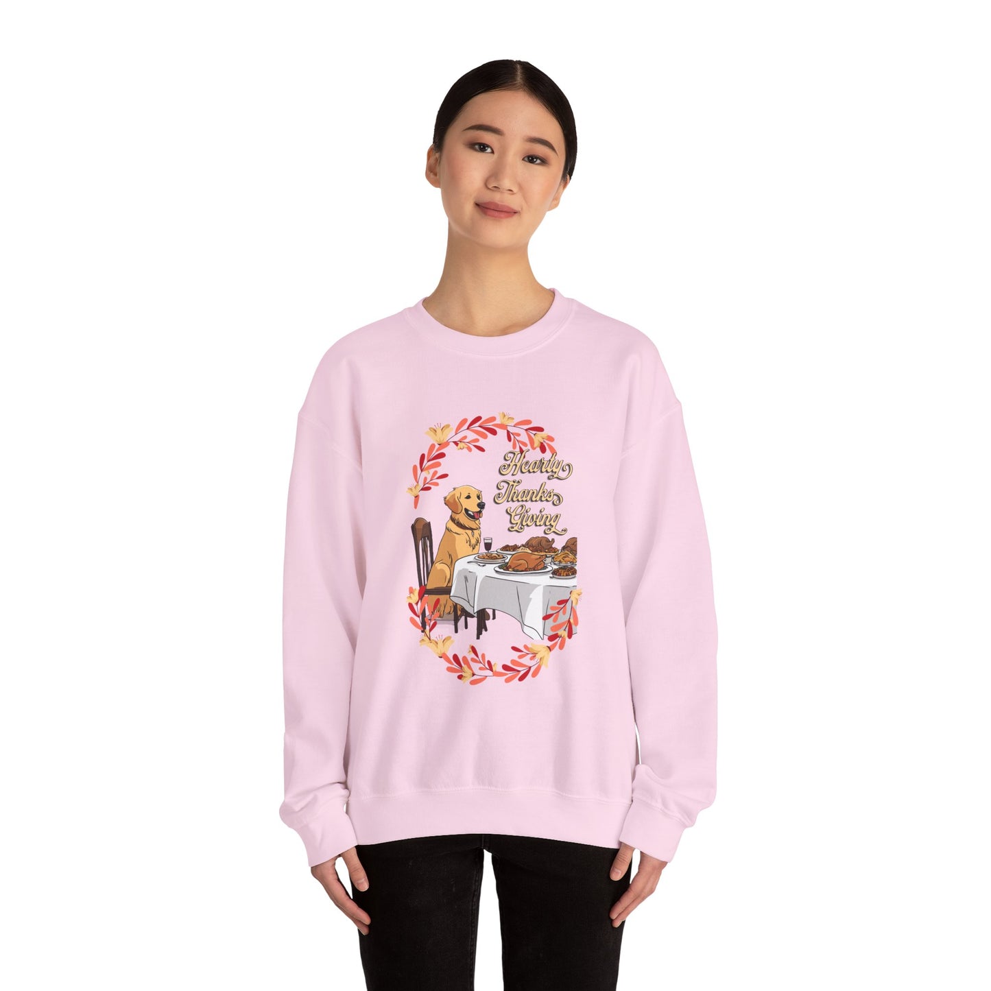 Golden Retriever Hearty Thanksgiving Unisex Crewneck Sweatshirt