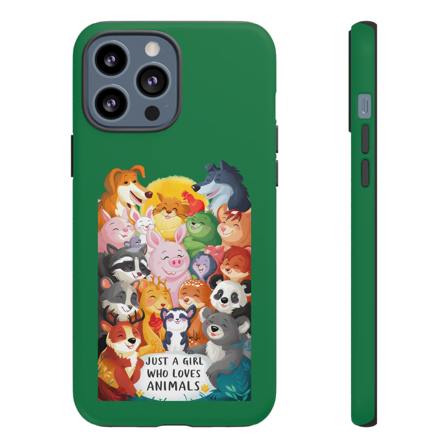 Cute Cartoon Just a Girl Who Loves Animals iPhone Tough Cases