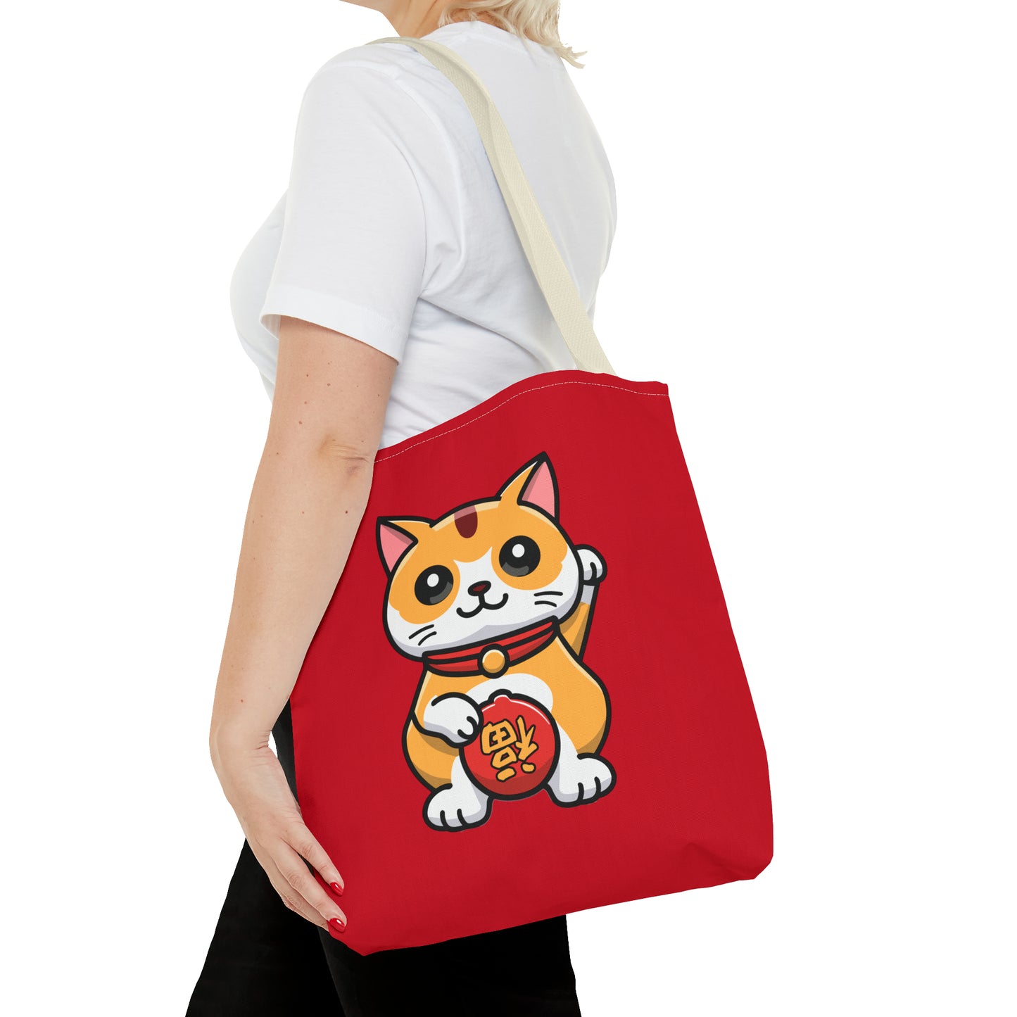 Cute Japanese Lucky Cat Cartoon Chinese New Year Tote Bag