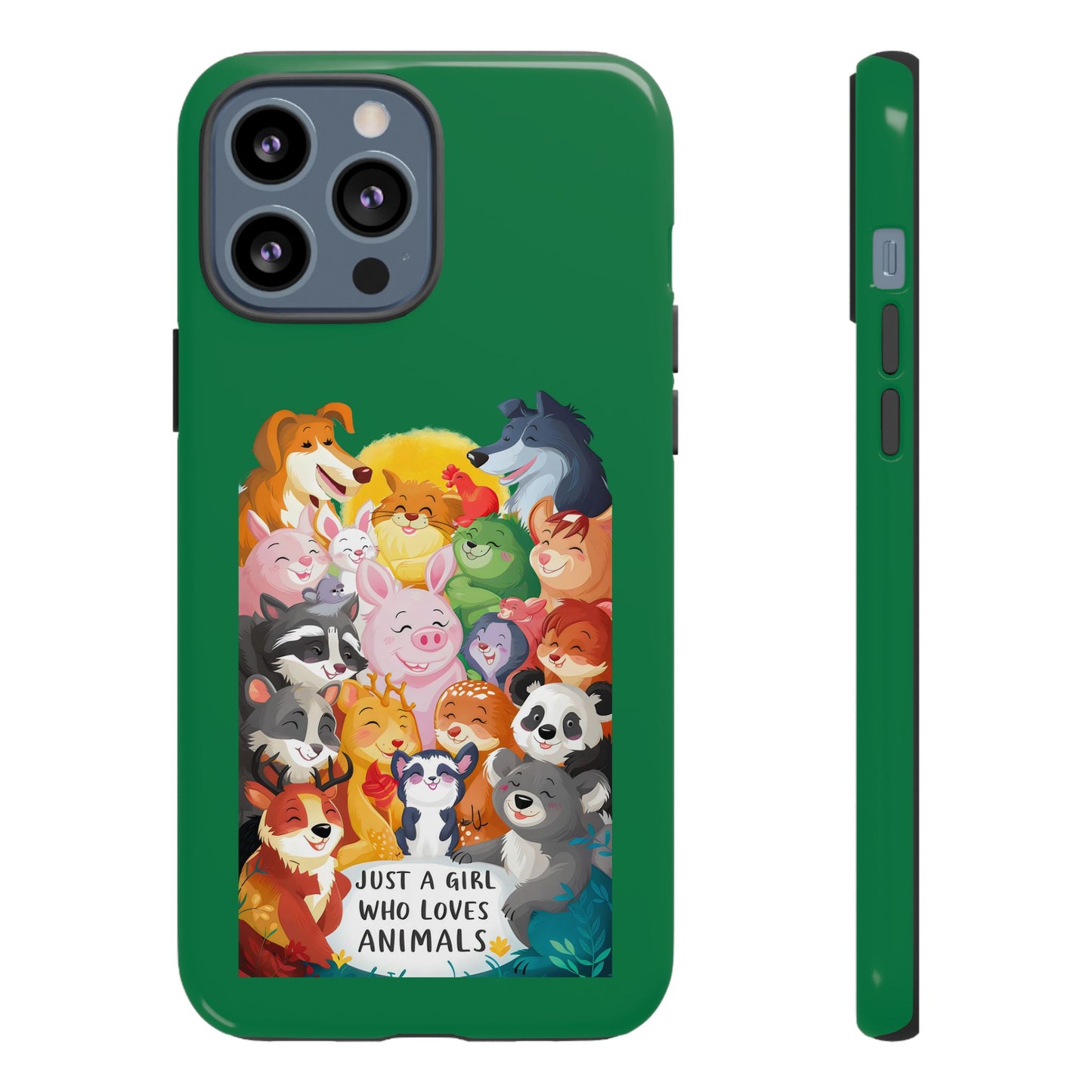 Cute Cartoon Just a Girl Who Loves Animals iPhone Tough Cases