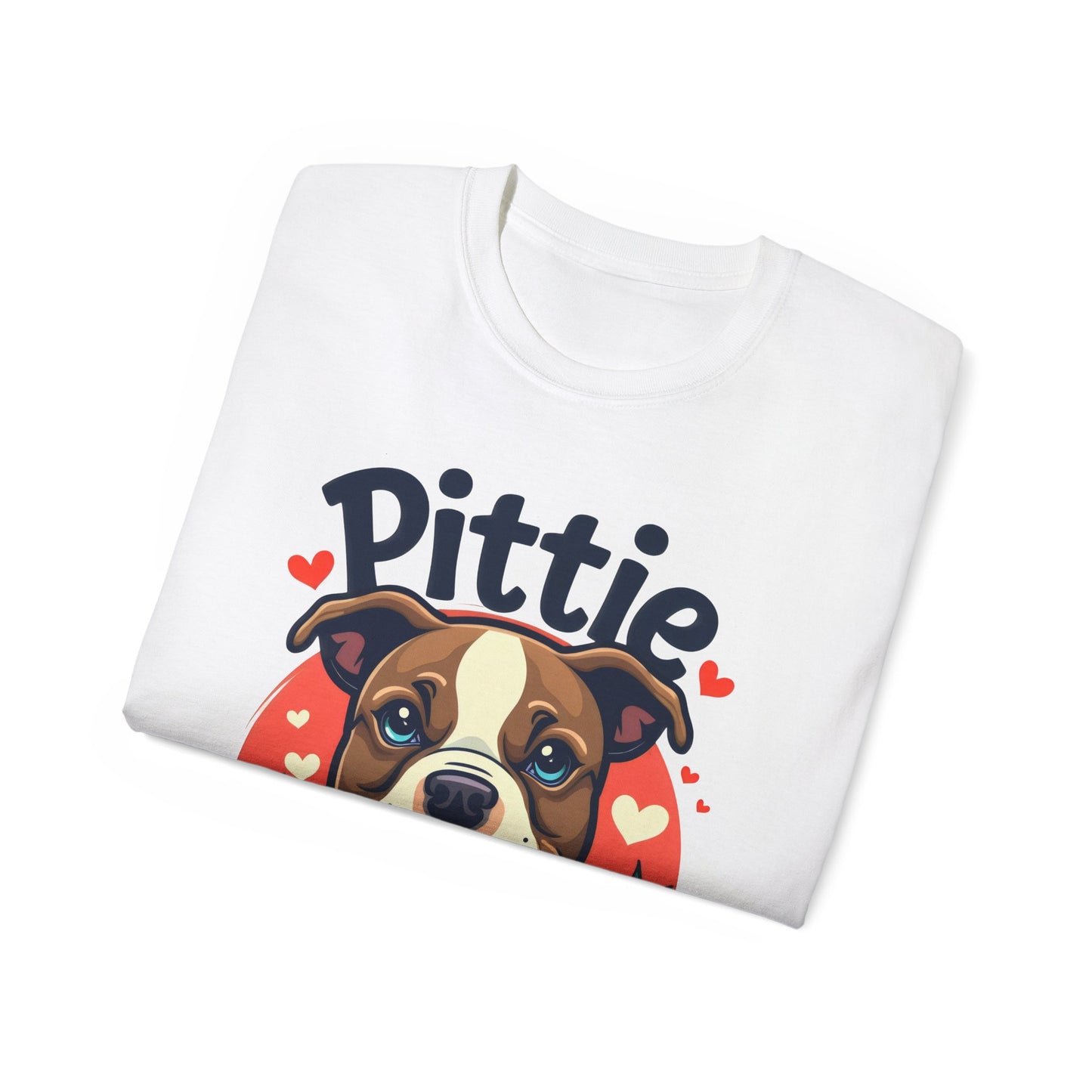 Cute Dog Cartoon Pittie Mom Organic T-Shirt