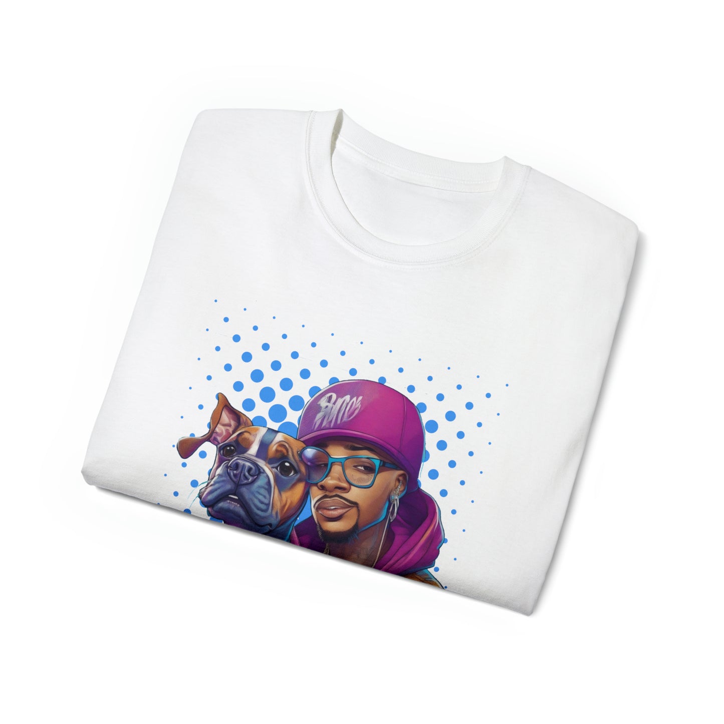 Cute Funny Rappers with Dogs Unisex Organic T-Shirt