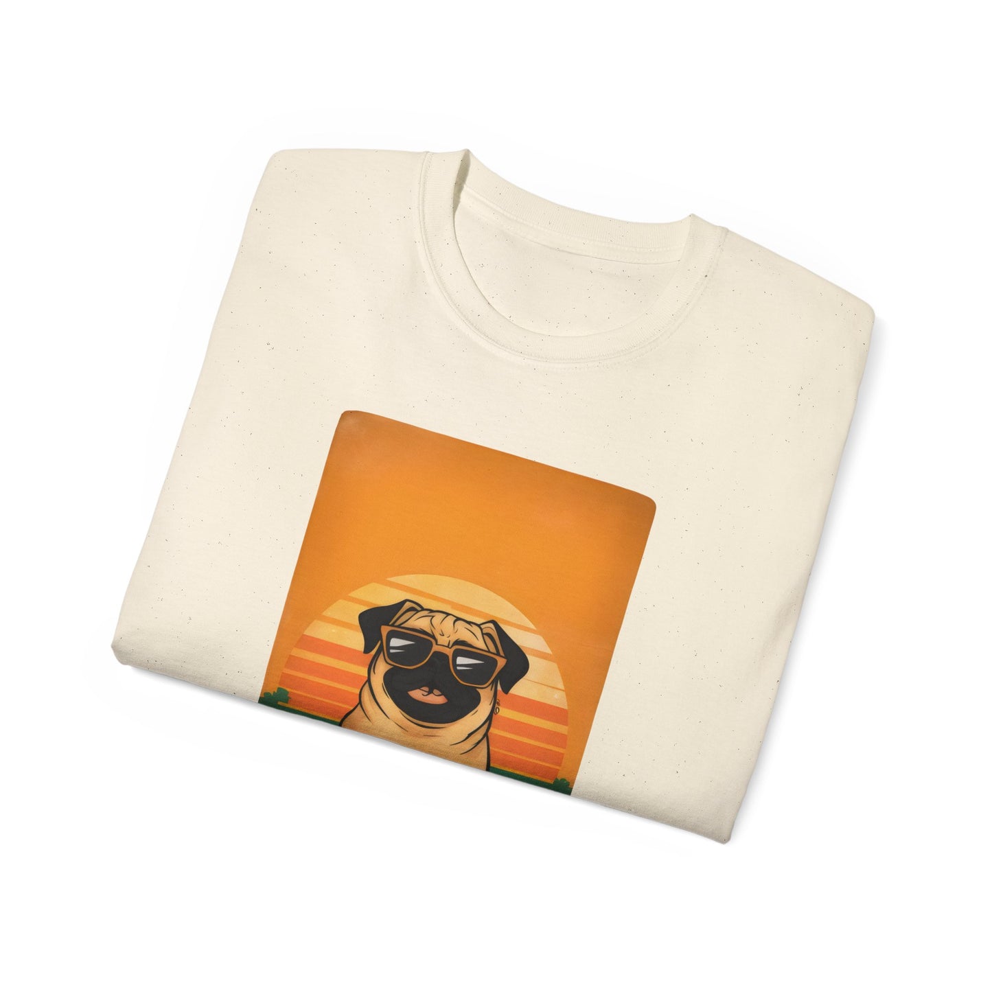 Cute Funny Pug Dad Unisex Organic T-Shirt