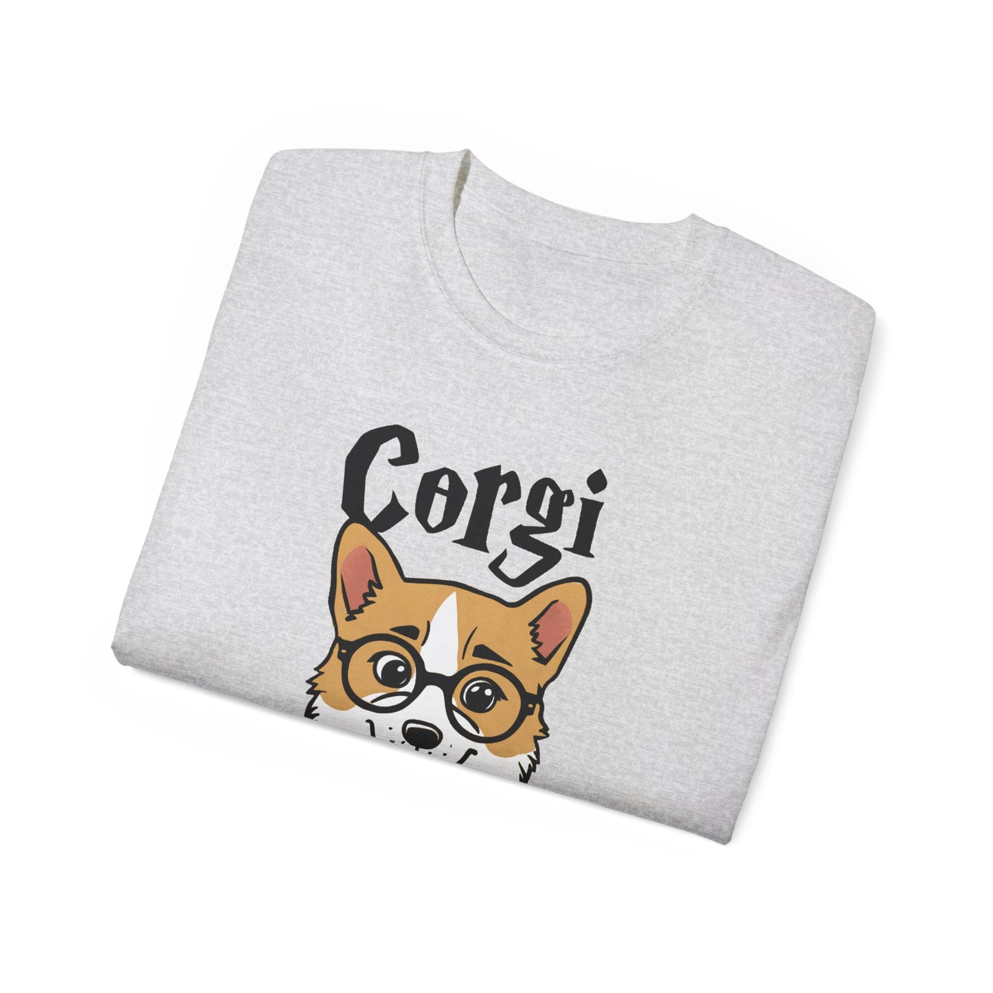 Cute Dog Cartoon Corgi Potter Unisex Organic T-Shirt