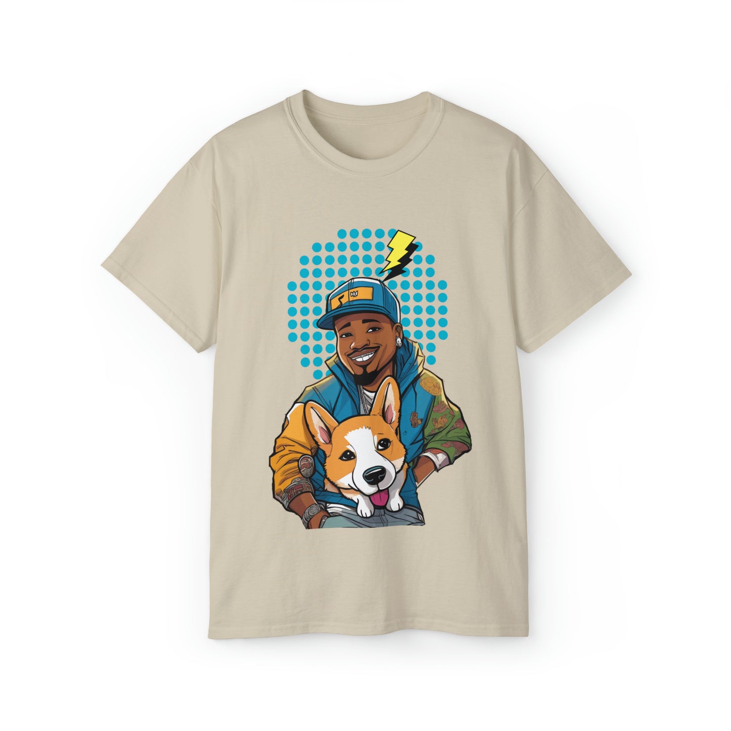 Cute Funny Rappers with Dogs Unisex Organic T-Shirt