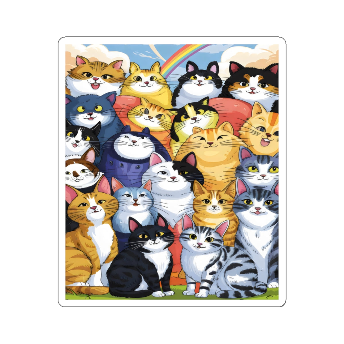 Cute Cartoon Cats Kiss-cut Stickers