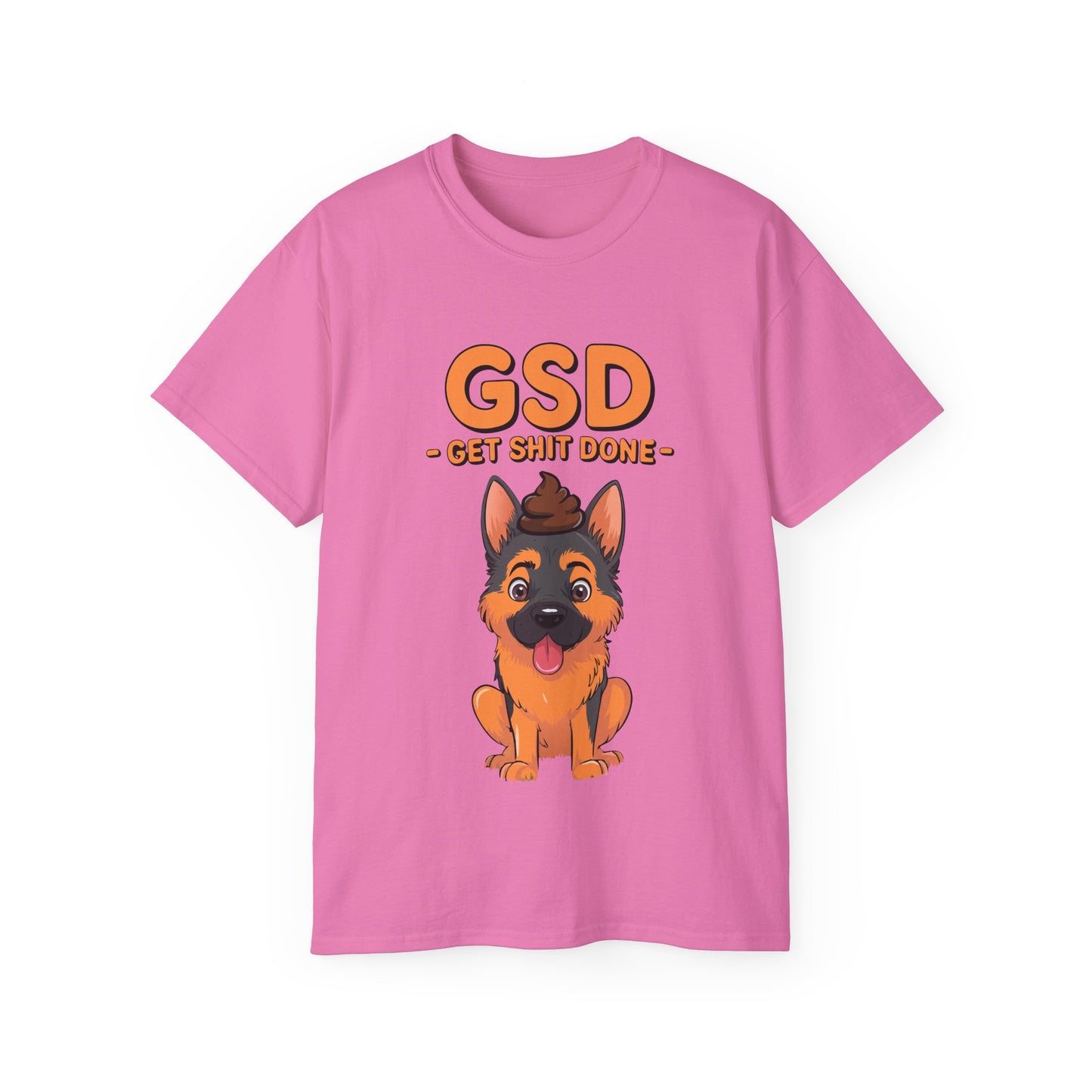 Organic T-Shirt - Cute German Shepherd Cartoon Get Shit Done New Year Motivation