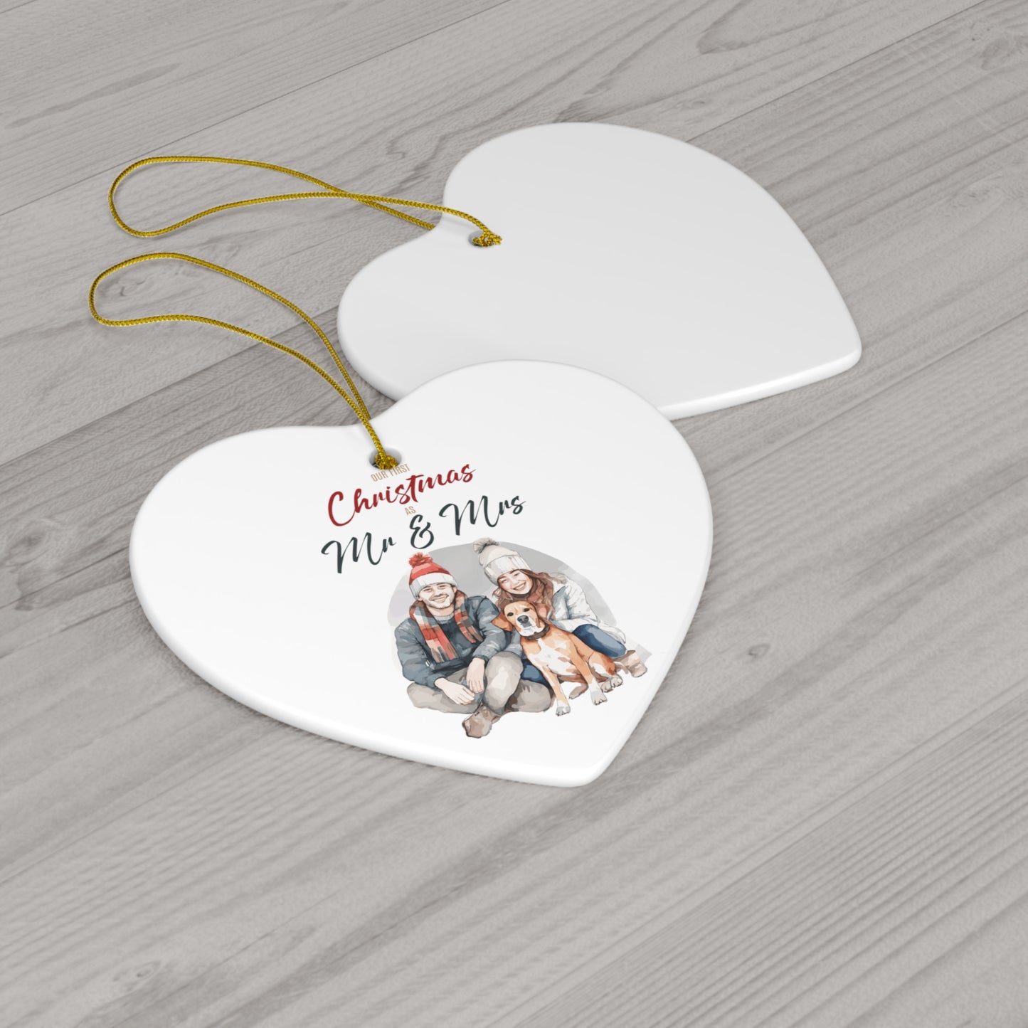 Our First Christmas Dog Lover Ceramic Ornament, 4 Shapes