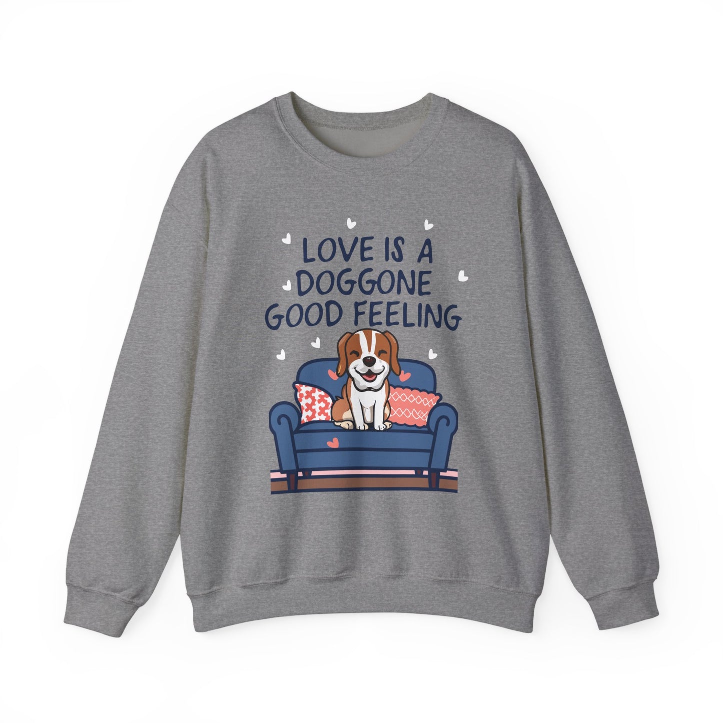 Cute Dog Cartoon Valentine's Day Meme Crewneck Sweatshirt