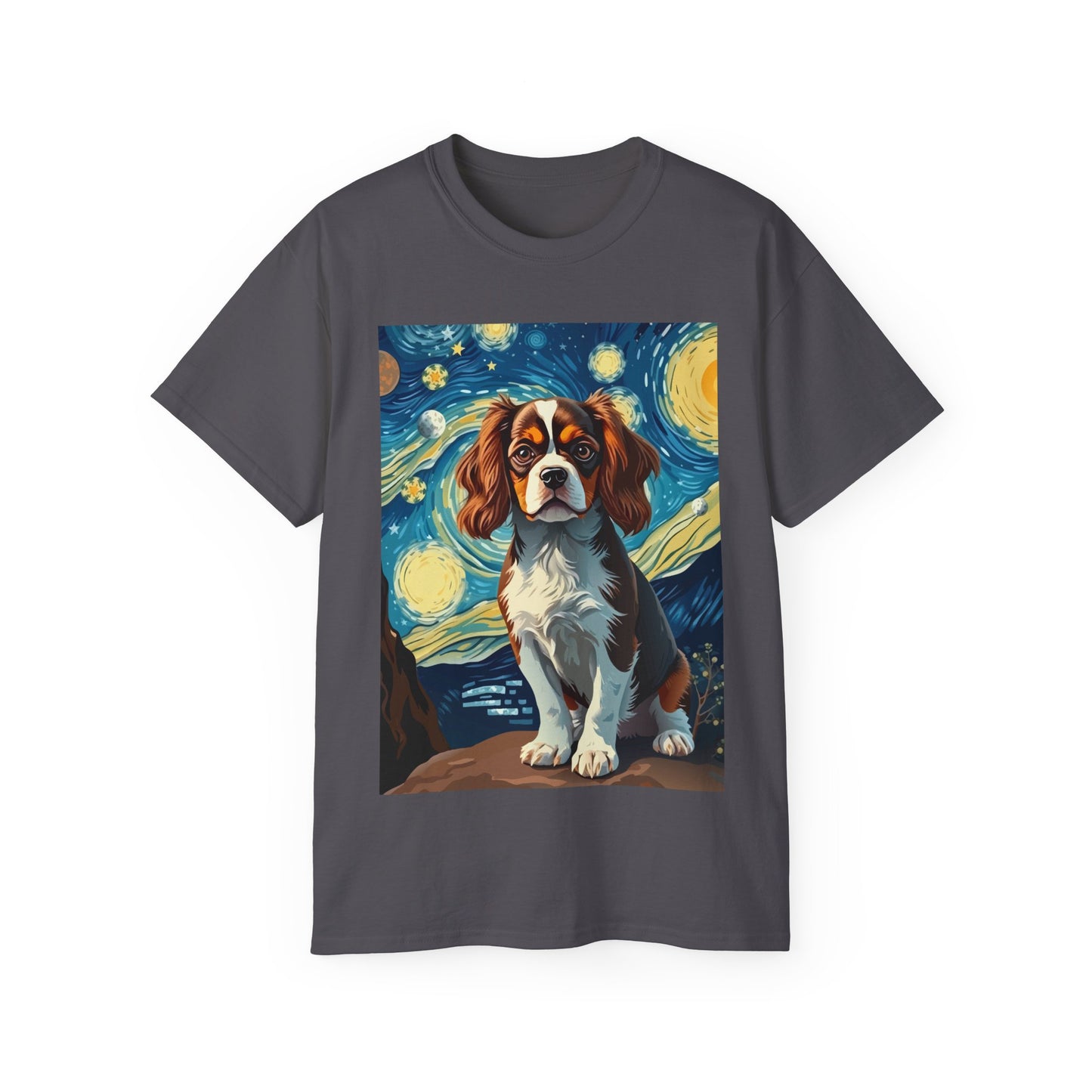 Starry Night Cavalier King Charles Spaniel Organic Tee