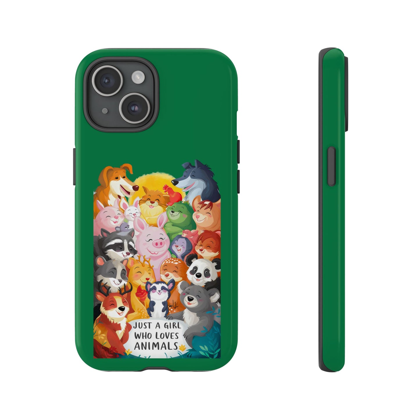 Cute Cartoon Just a Girl Who Loves Animals iPhone Tough Cases