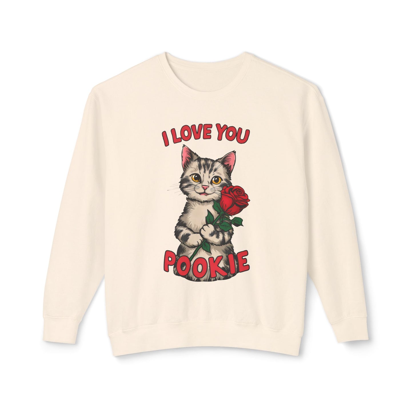 Cute Funny Cat Cartoon I Love You Poookie Sweatshirt