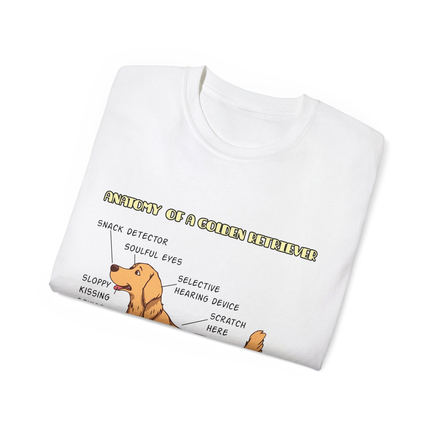 Dog Anatomy Unisex Tee - Cute Golden Retriever Cartoon Design