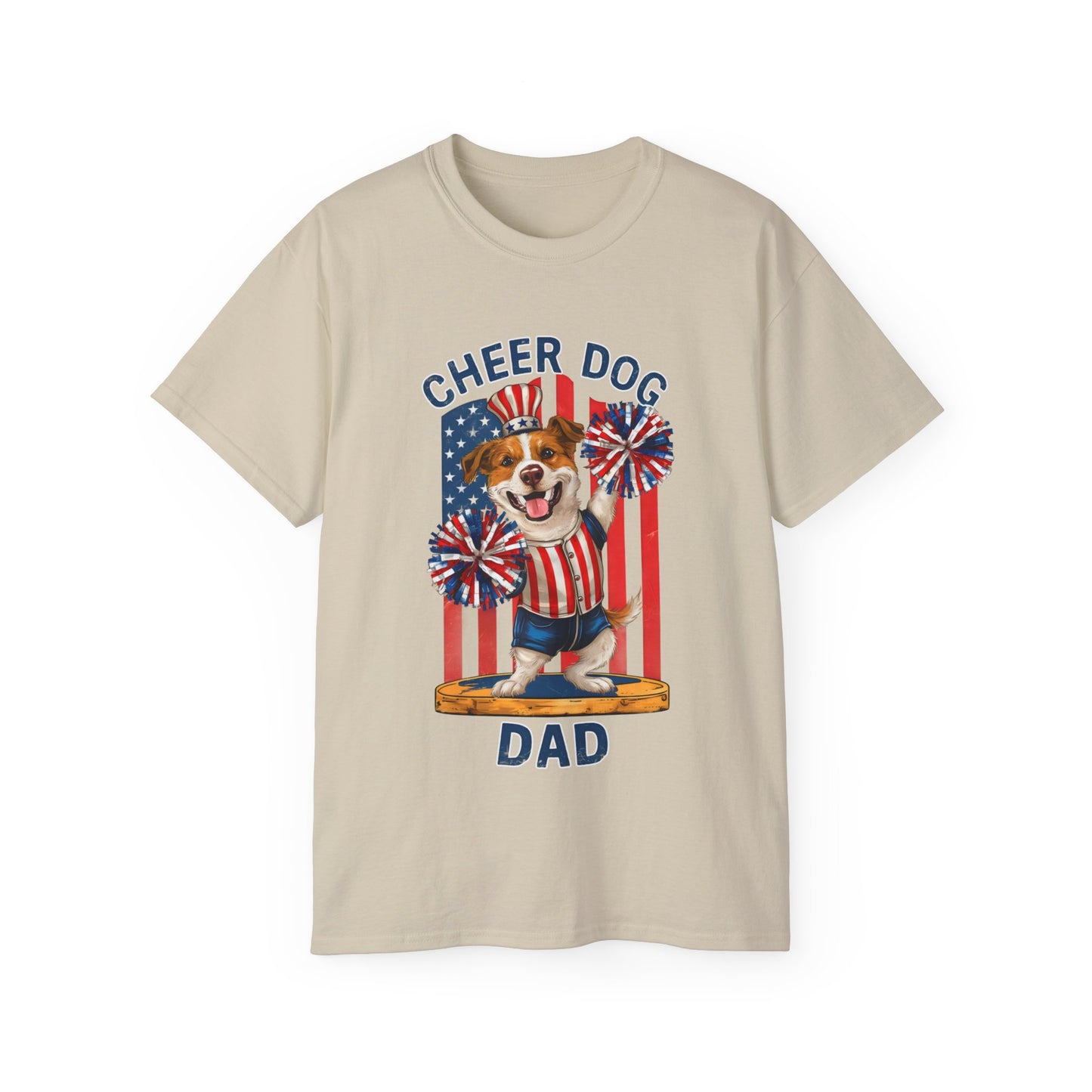 Cute Cartoon Cheer Dog Dad Organic T-Shirt