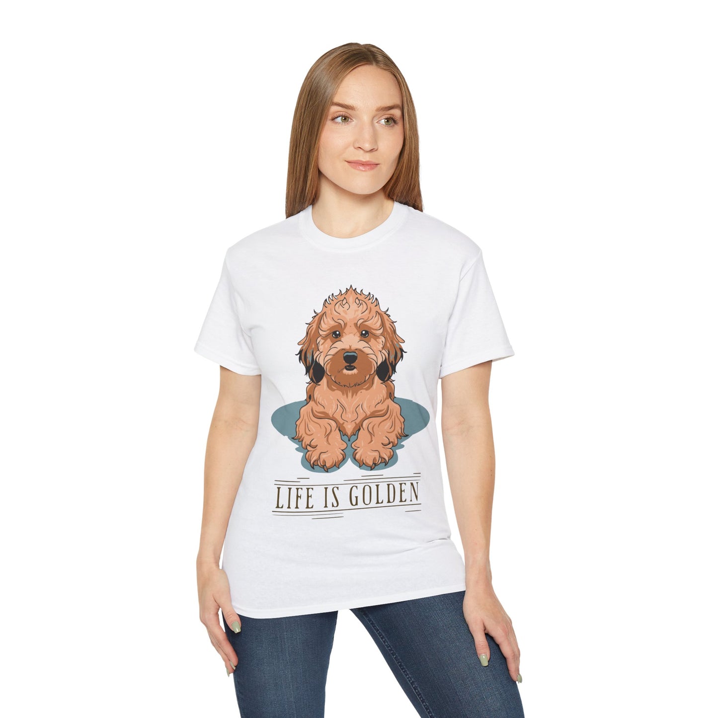 Goldendoodle Lover Life is Golden Unisex Organic T-Shirt