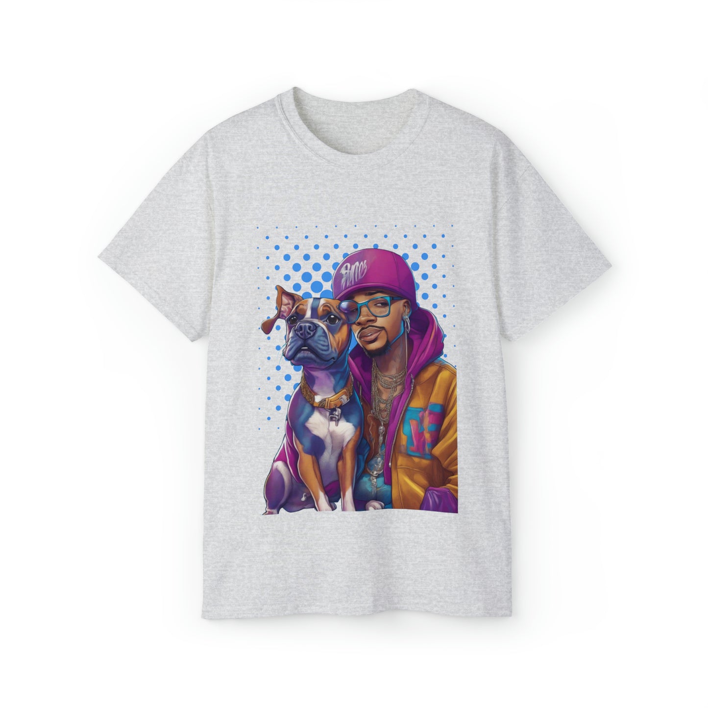 Cute Funny Rappers with Dogs Unisex Organic T-Shirt