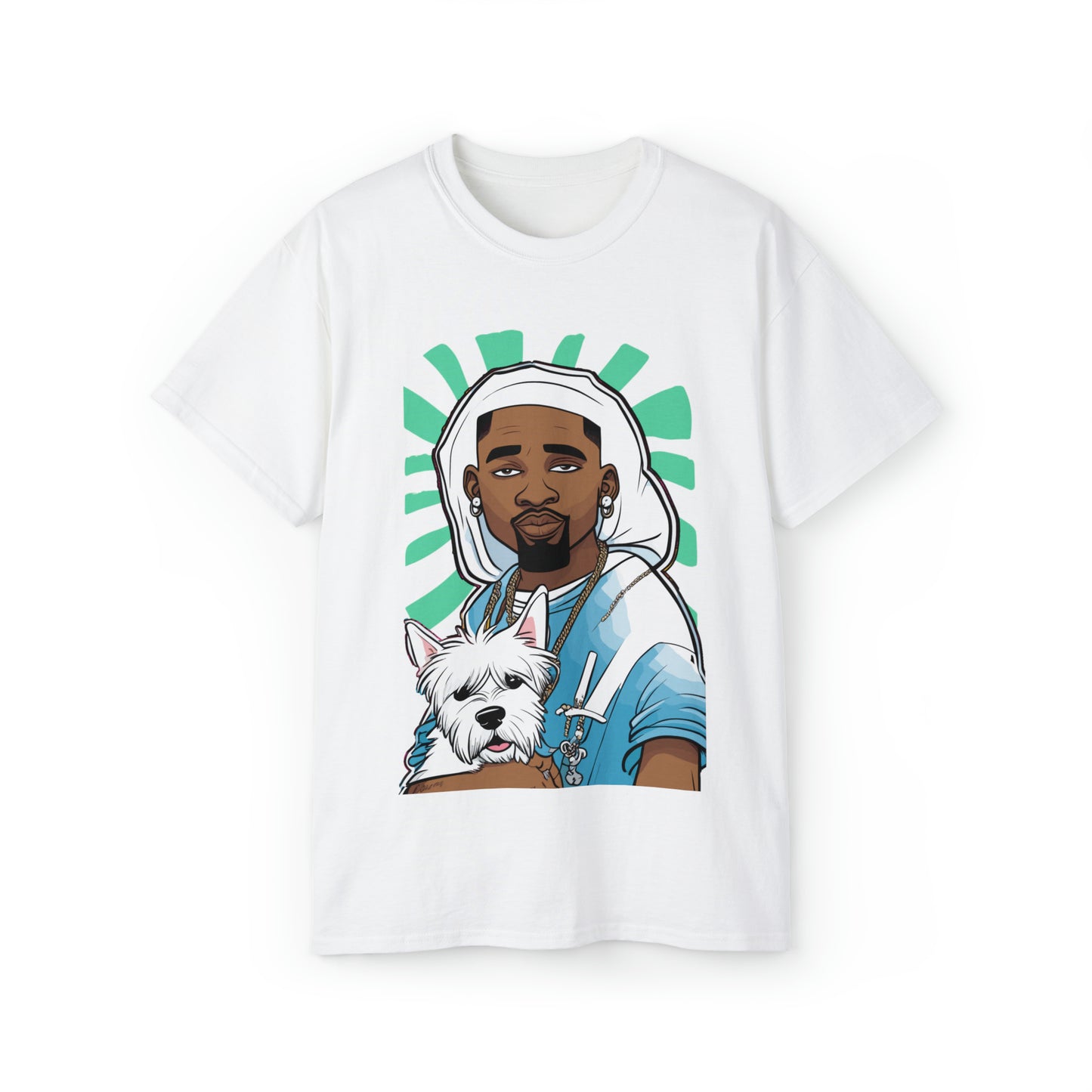 Cute Funny Rappers with Puppies Unisex Organic T-Shirt