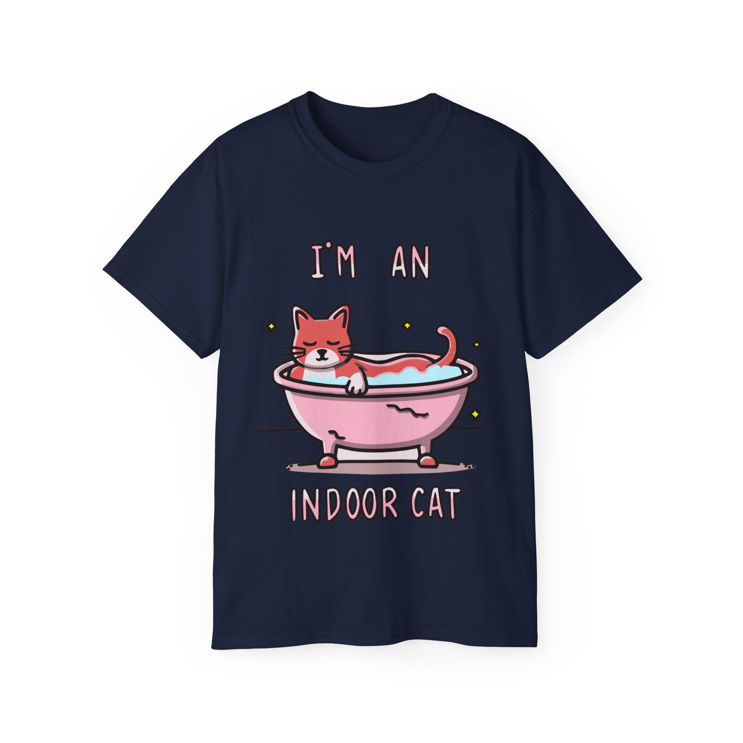 Cute Cat Cartoon I'm an Indoor Cat Unisex Organic T-Shirt