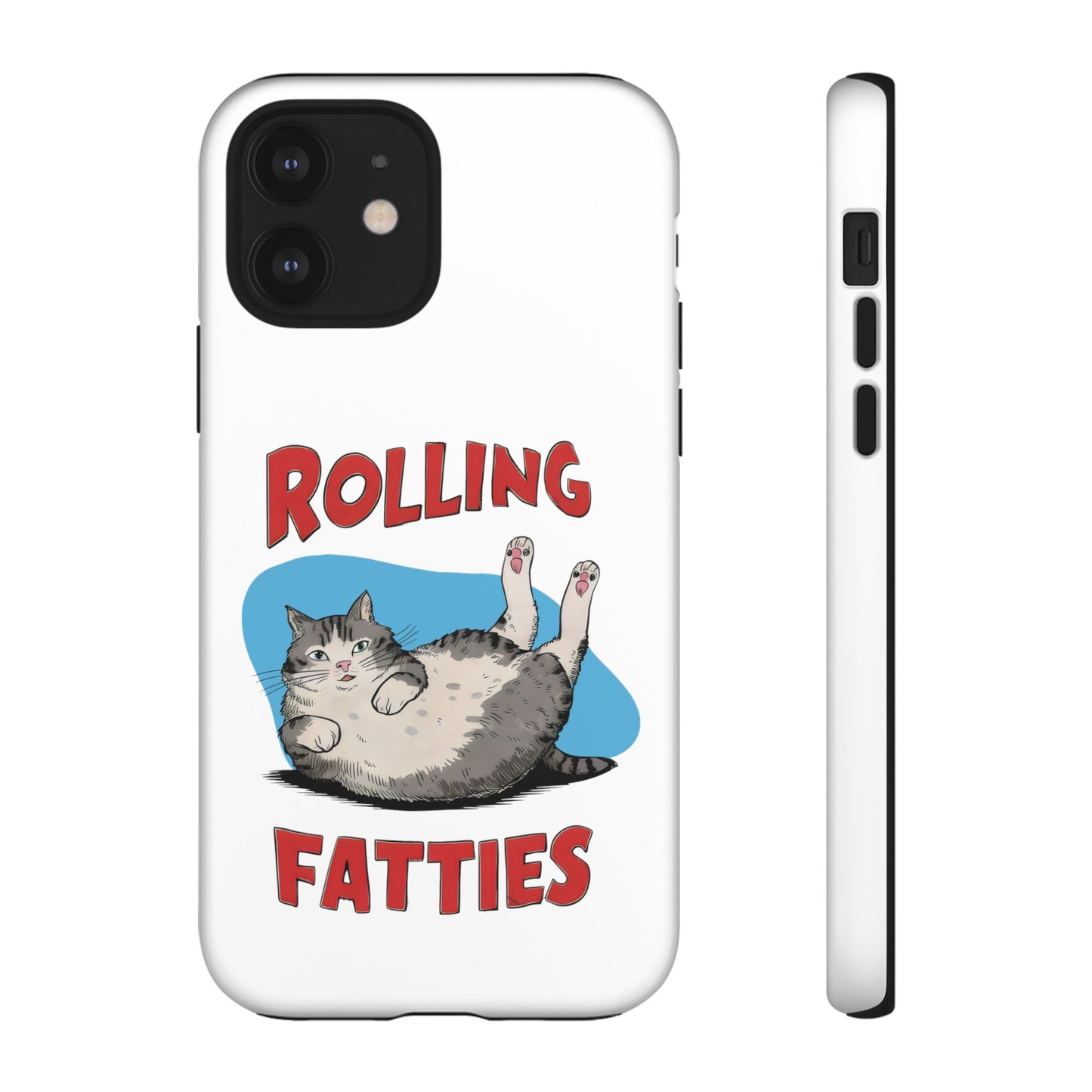 Cute Funny Cat Cartoon Rolling Fatties Meme iPhone Tough Cases