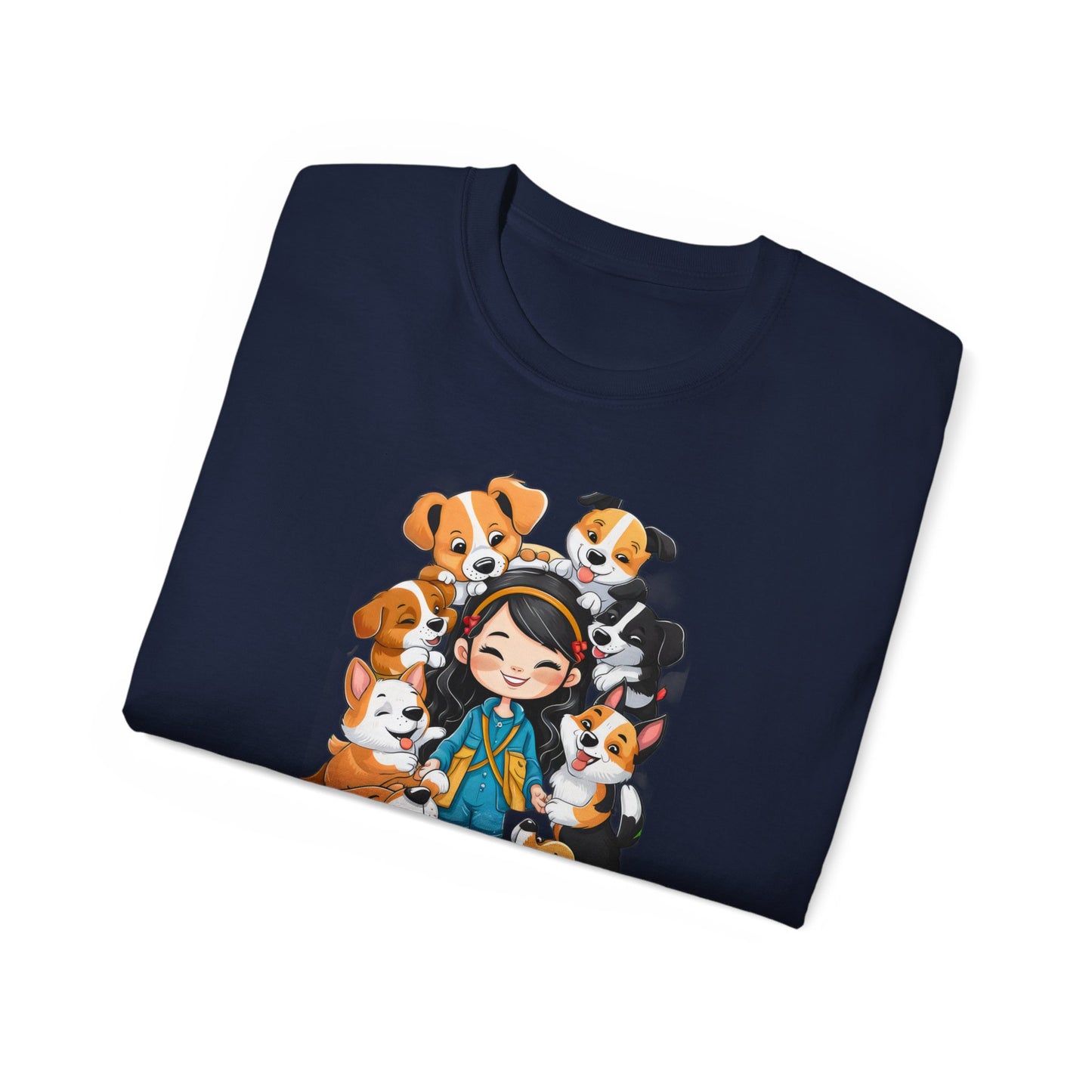 Cute Cartoon Just a Girl Who Loves Dogs Organic T-Shirt