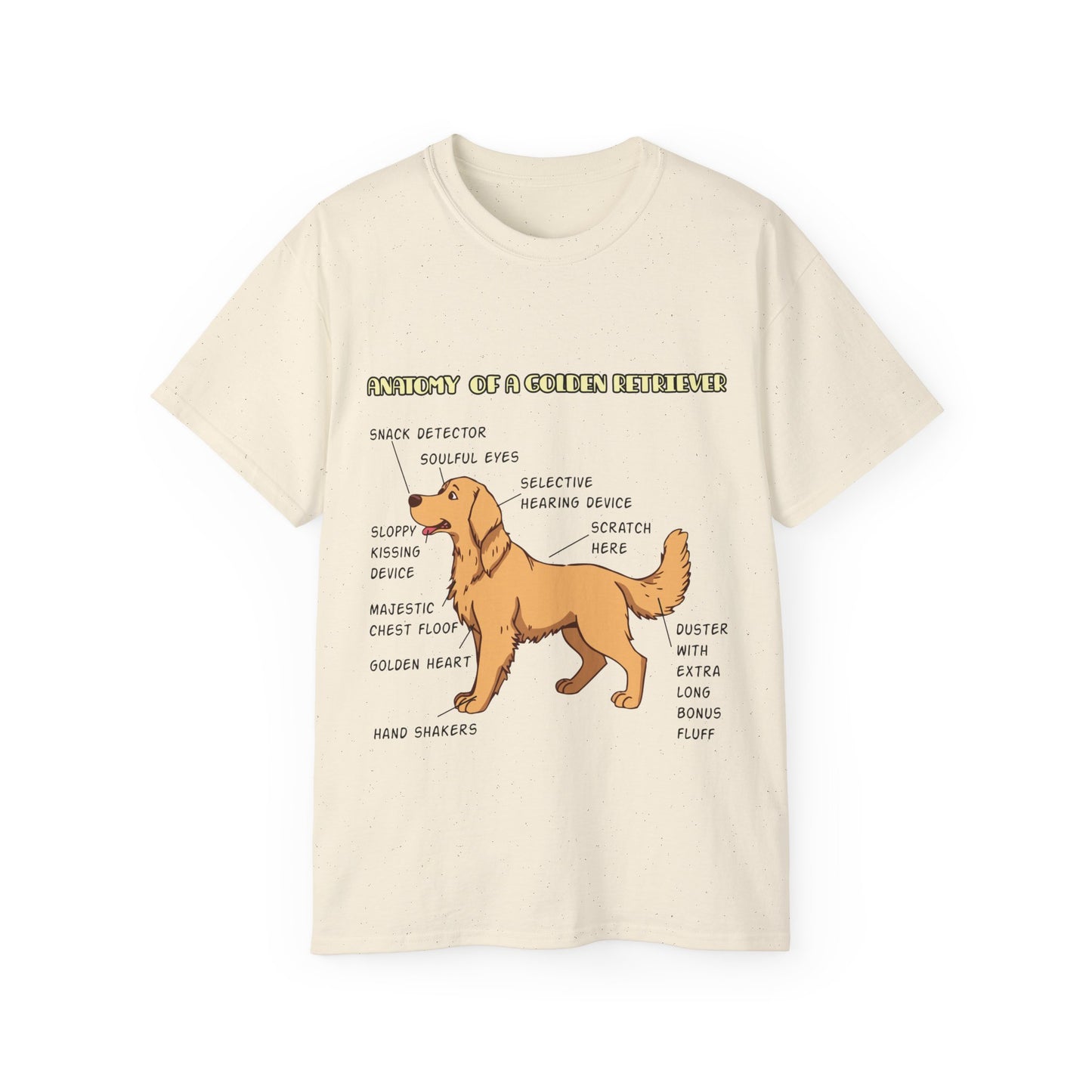 Dog Anatomy Unisex Tee - Cute Golden Retriever Cartoon Design