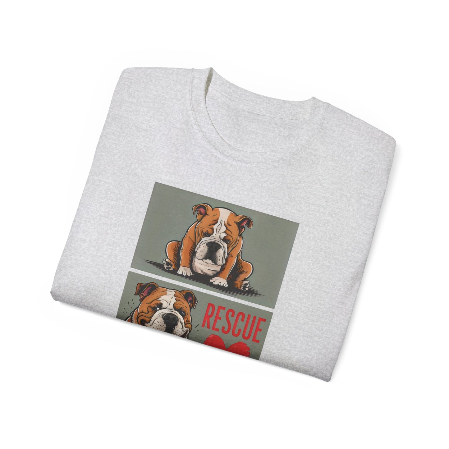 Cute Cartoon Bulldog Rescue Adopt Don't Shop Organic T-Shirt