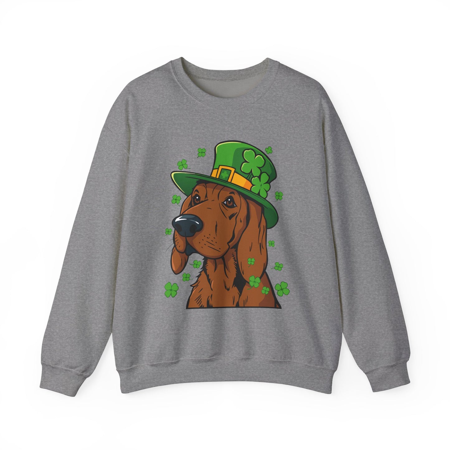 Cute Cartoon Shamrock Bloodhound St Patrick's Day Sweatshirt