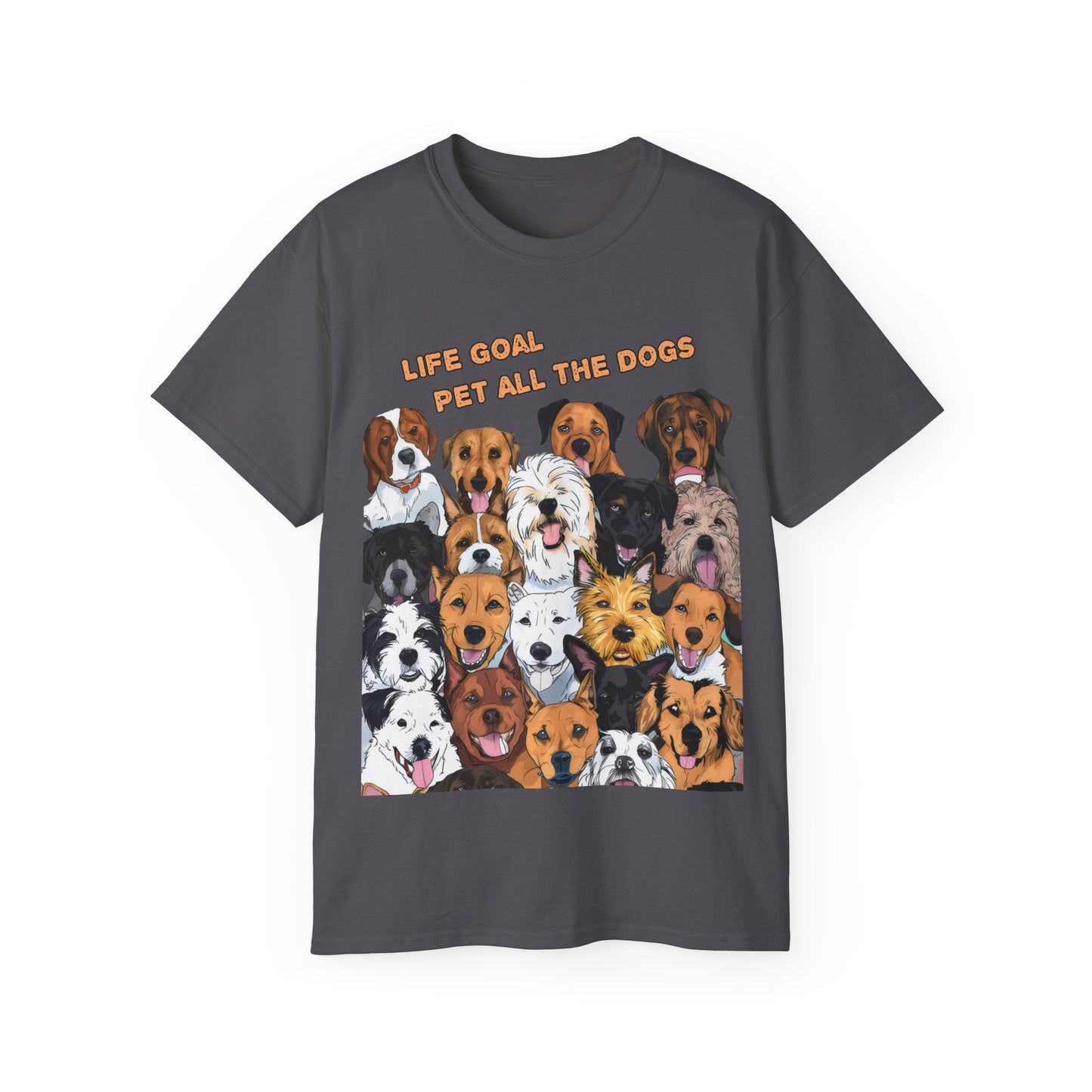 Cute Dog Cartoon Life Goal Pet All the Dogs Unisex Organic T-Shirt