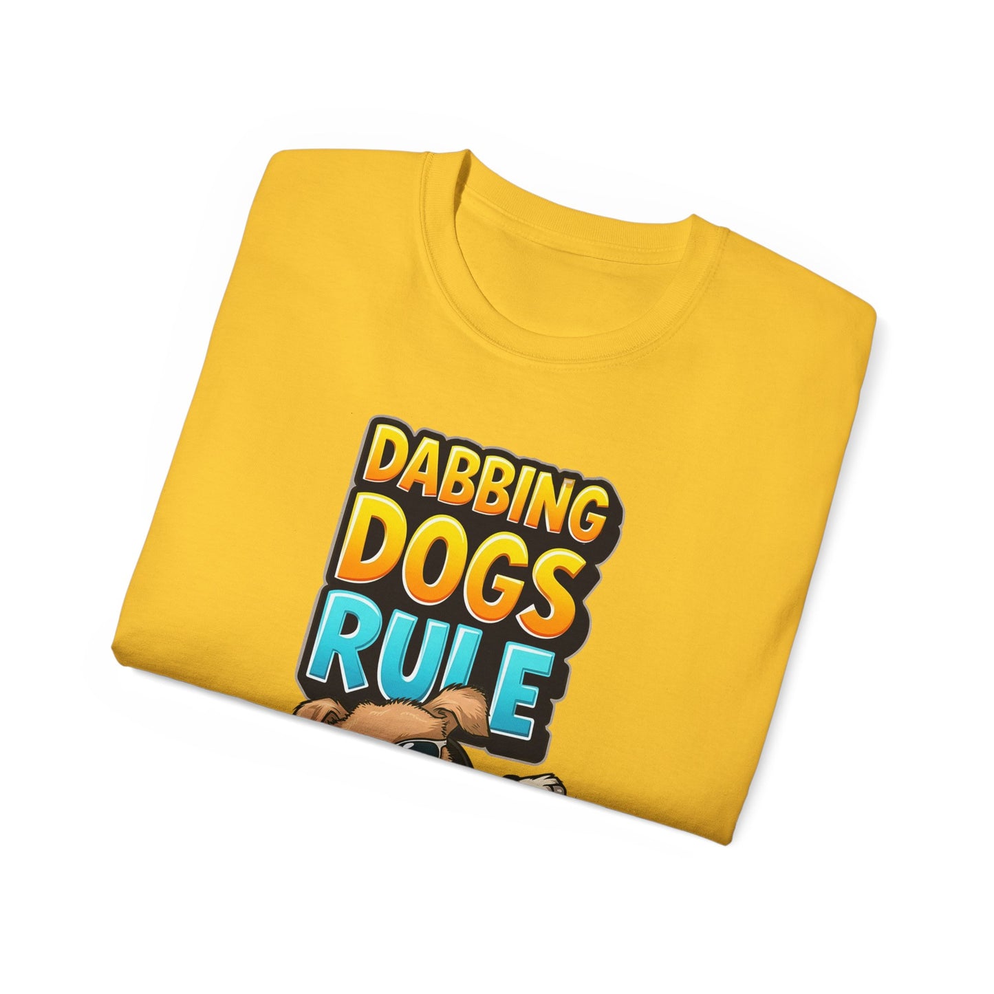 Cute Cartoon Dabbing Dogs Rule Unisex Organic T-Shirt