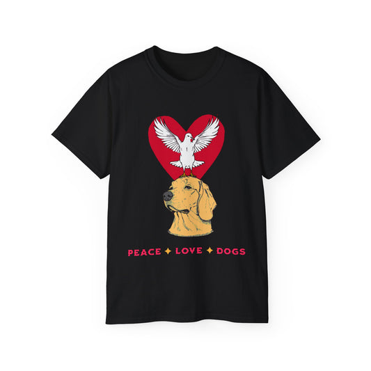 Dog Lover Peace Love Dogs Unisex Organic T-Shirt