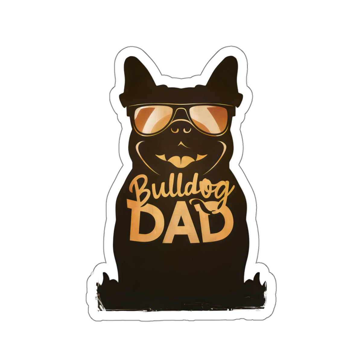 Cute Cartoon Bulldog Dad Kiss-cut Stickers