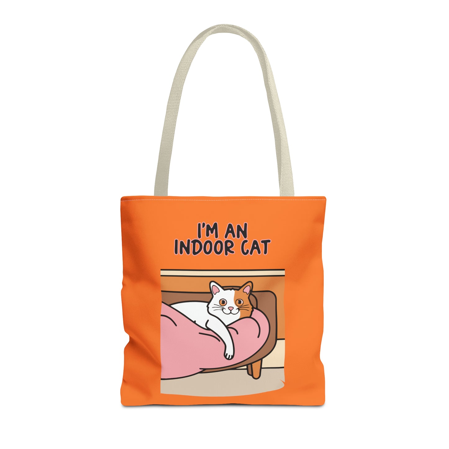 Cute Funny I'm an Indoor Cat Cartoon Meme Tote Bag