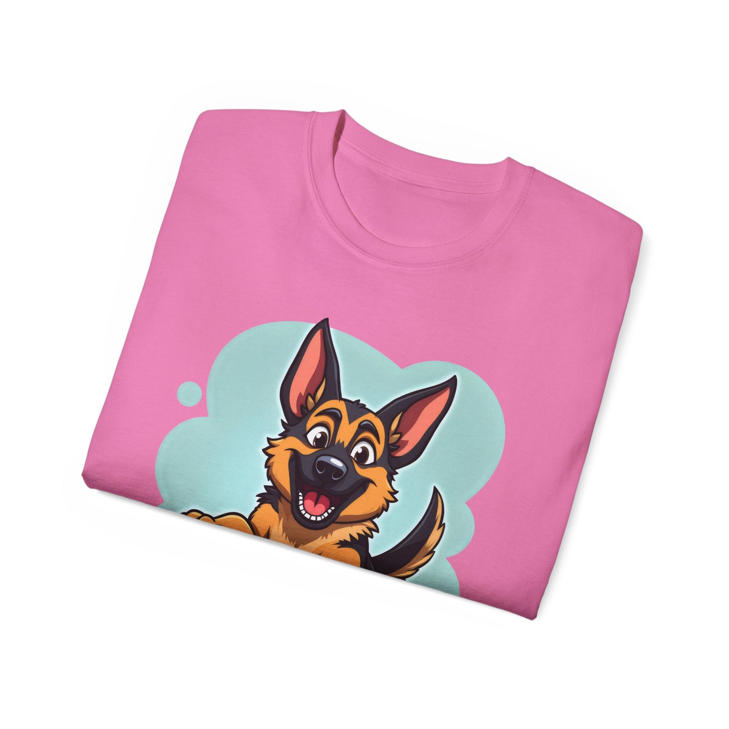 Cute Dog Cartoon German Shepherd Organic T-Shirt