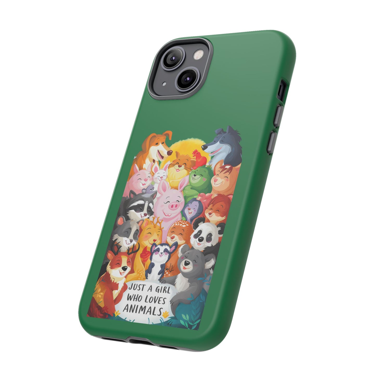 Cute Cartoon Just a Girl Who Loves Animals iPhone Tough Cases