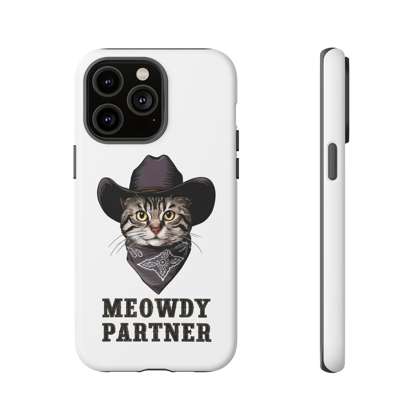 Cute Funny Cat Cartoon Meowdy Partner iPhone Tough Cases