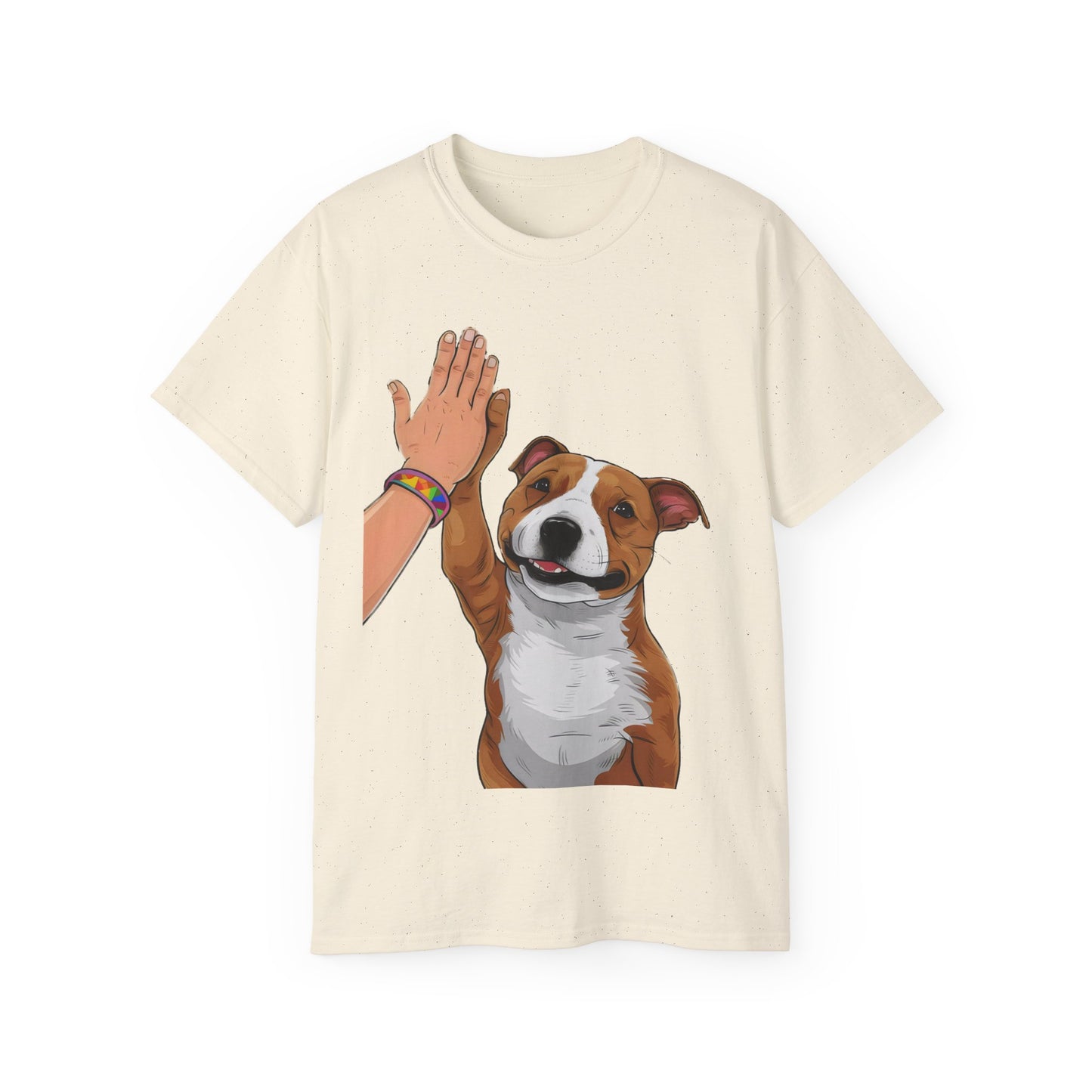 Cute Funny Cartoon Staffordshire Bull Terrier Unisex Organic T-Shirt