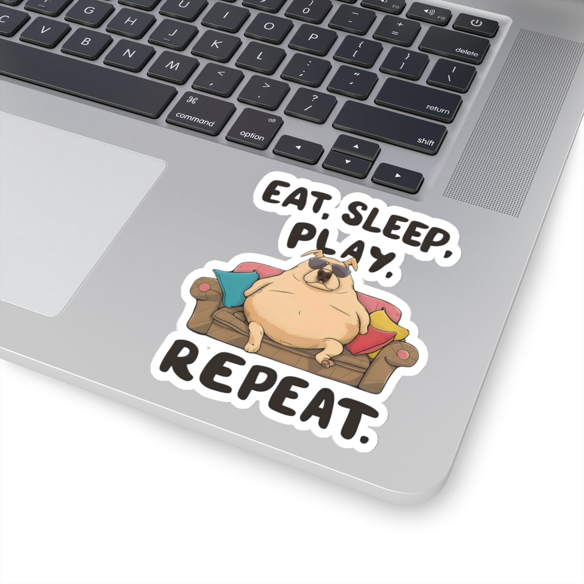 Cute Funny Dog Cartoon Eat Sleep Play Repeat Meme Kiss-cut Stickers