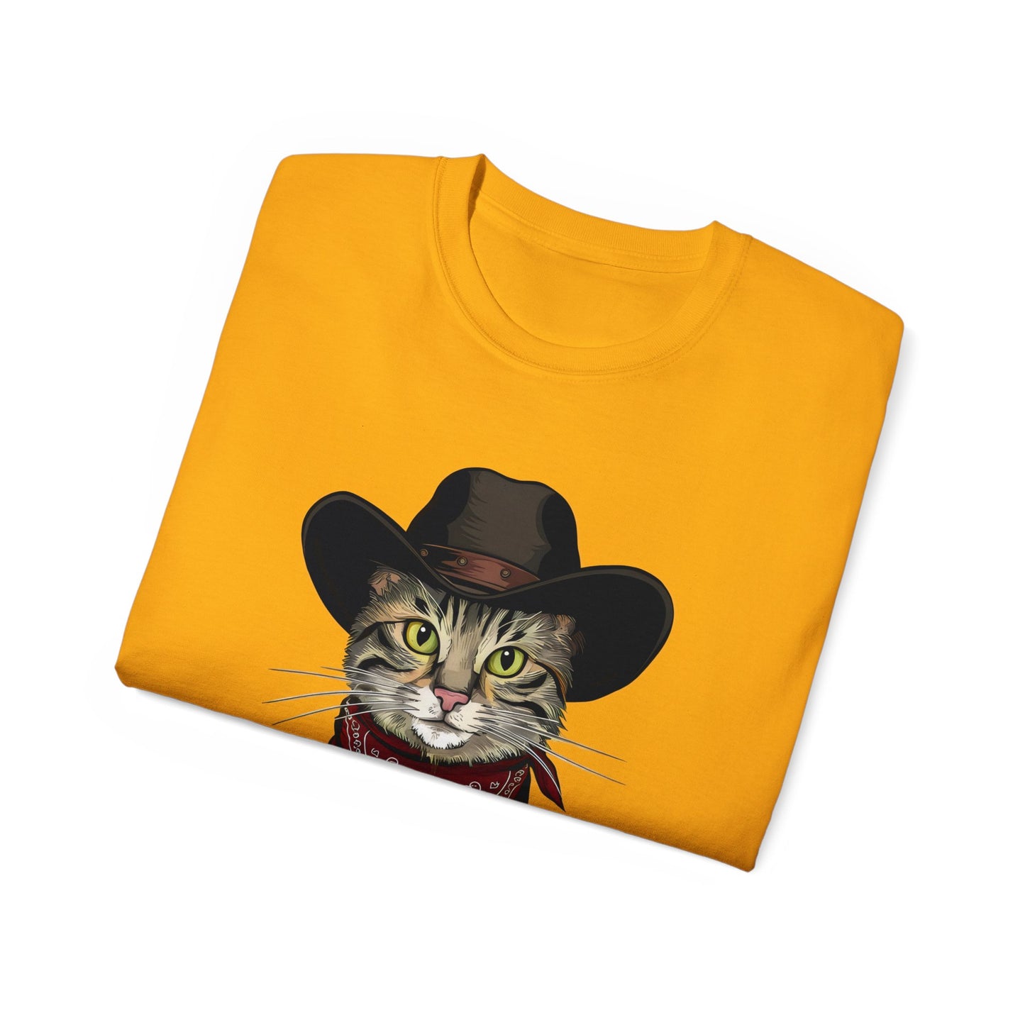 Cute Cat Cartoon Meowdy Partner Unisex Organic T-Shirt