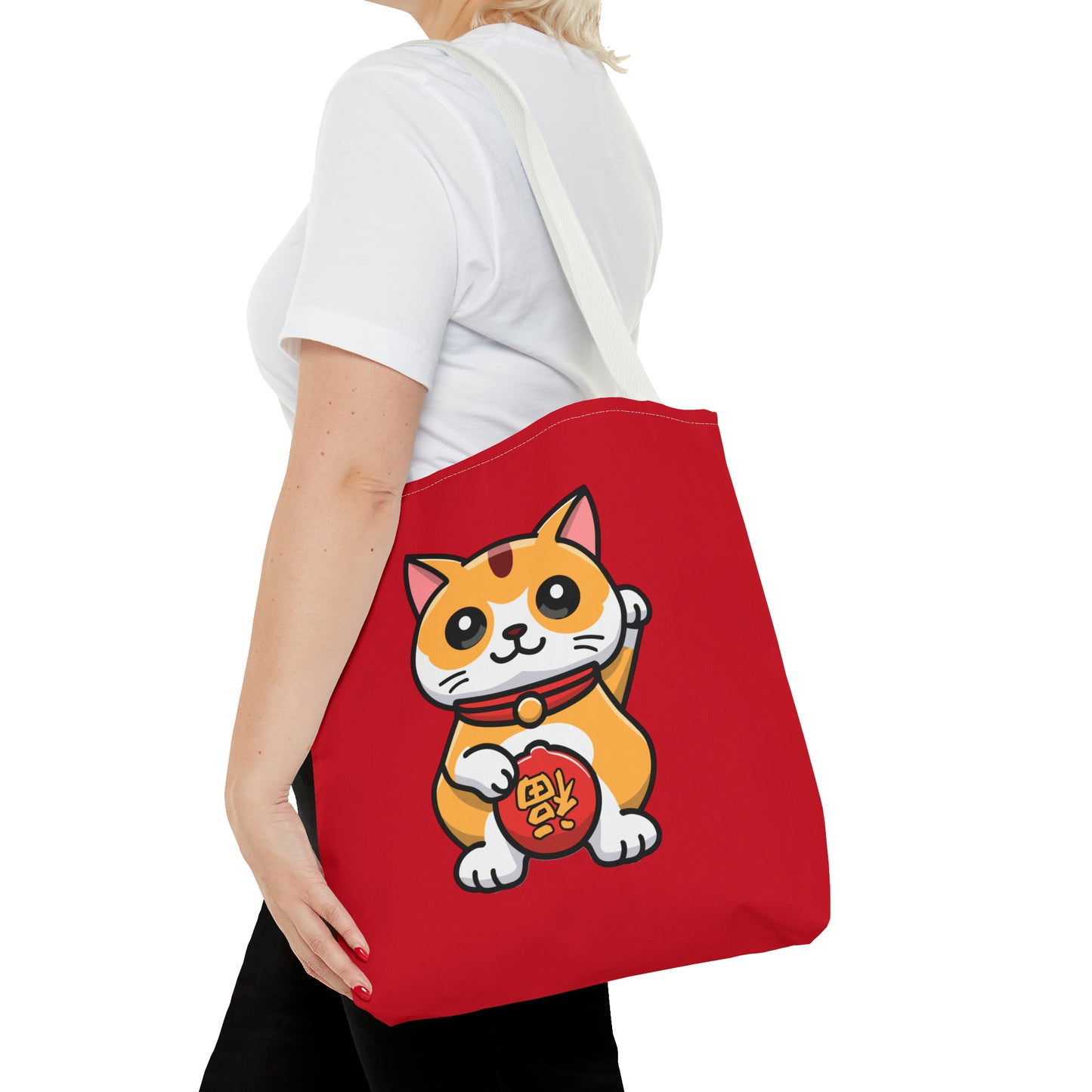 Cute Japanese Lucky Cat Cartoon Chinese New Year Tote Bag