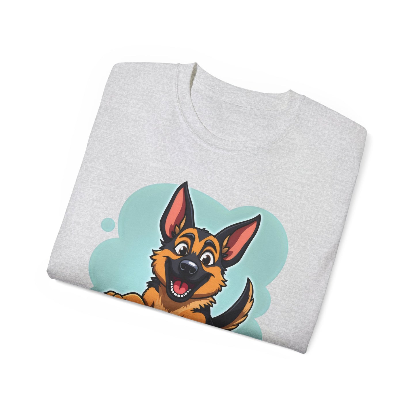 Cute Dog Cartoon German Shepherd Organic T-Shirt