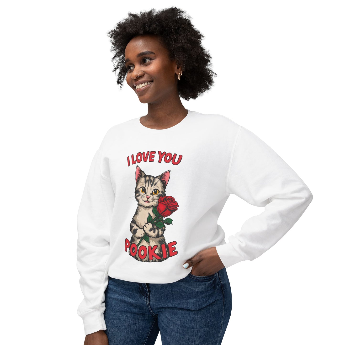 Cute Funny Cat Cartoon I Love You Poookie Sweatshirt