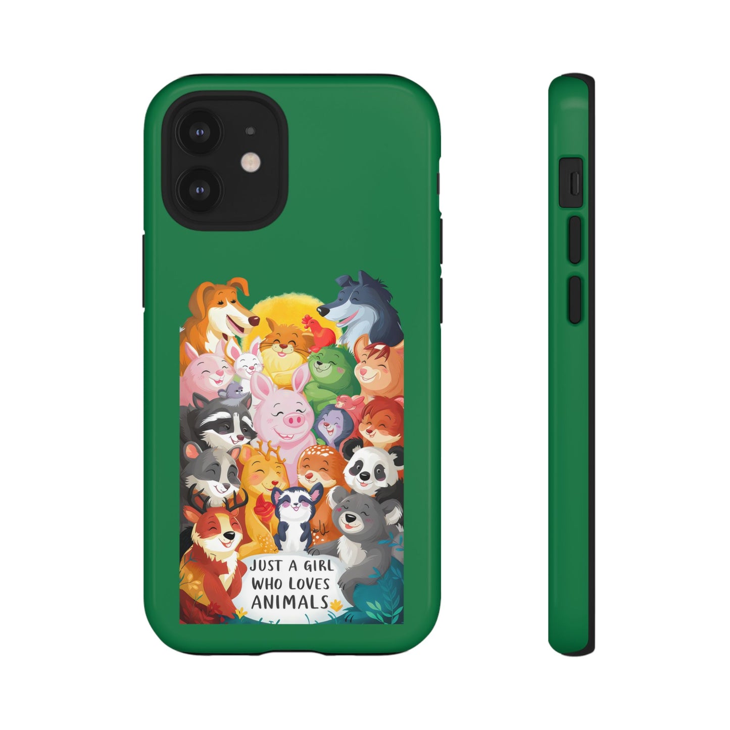 Cute Cartoon Just a Girl Who Loves Animals iPhone Tough Cases