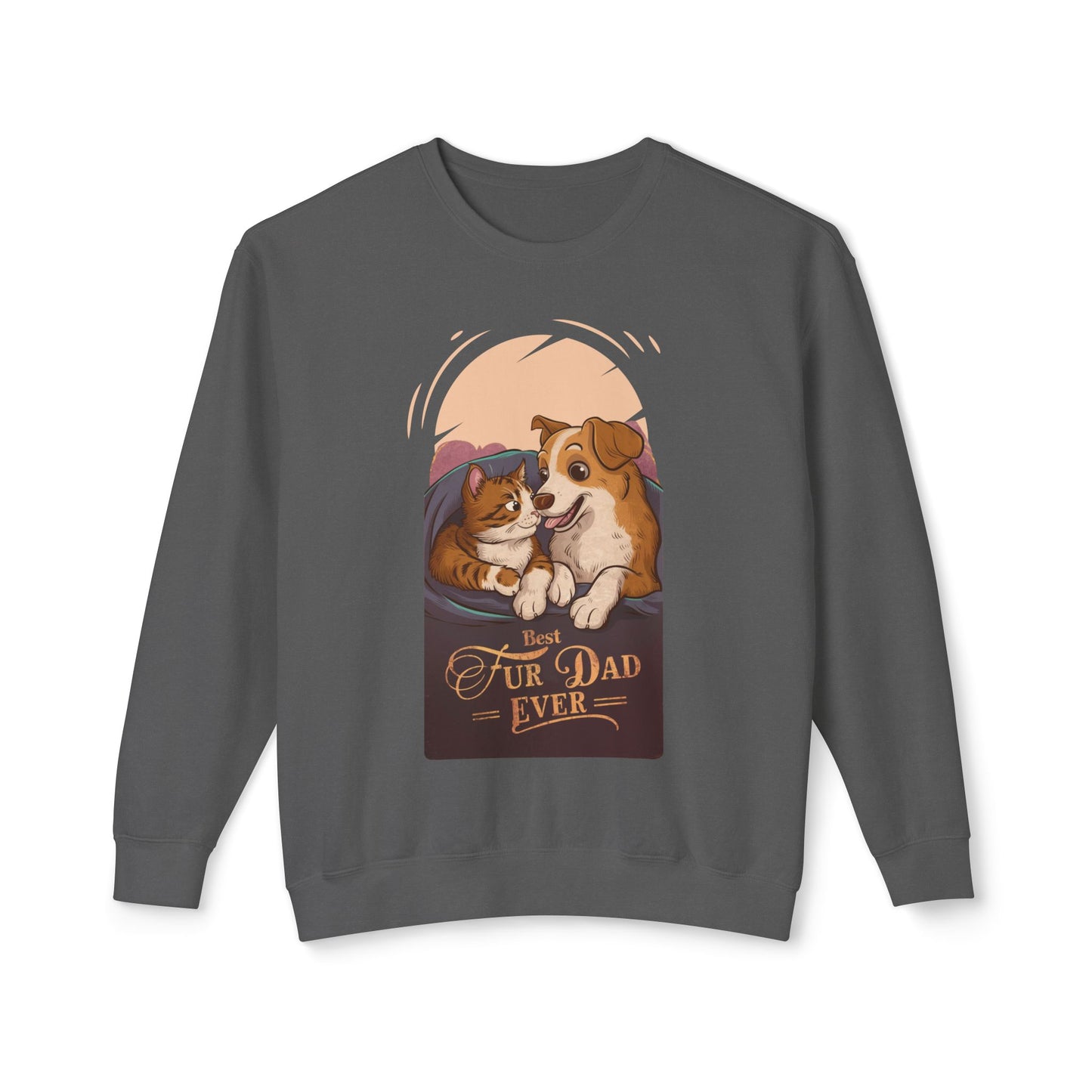 Best Fur Dad Ever Crewneck Sweatshirt - Unisex Lightweight